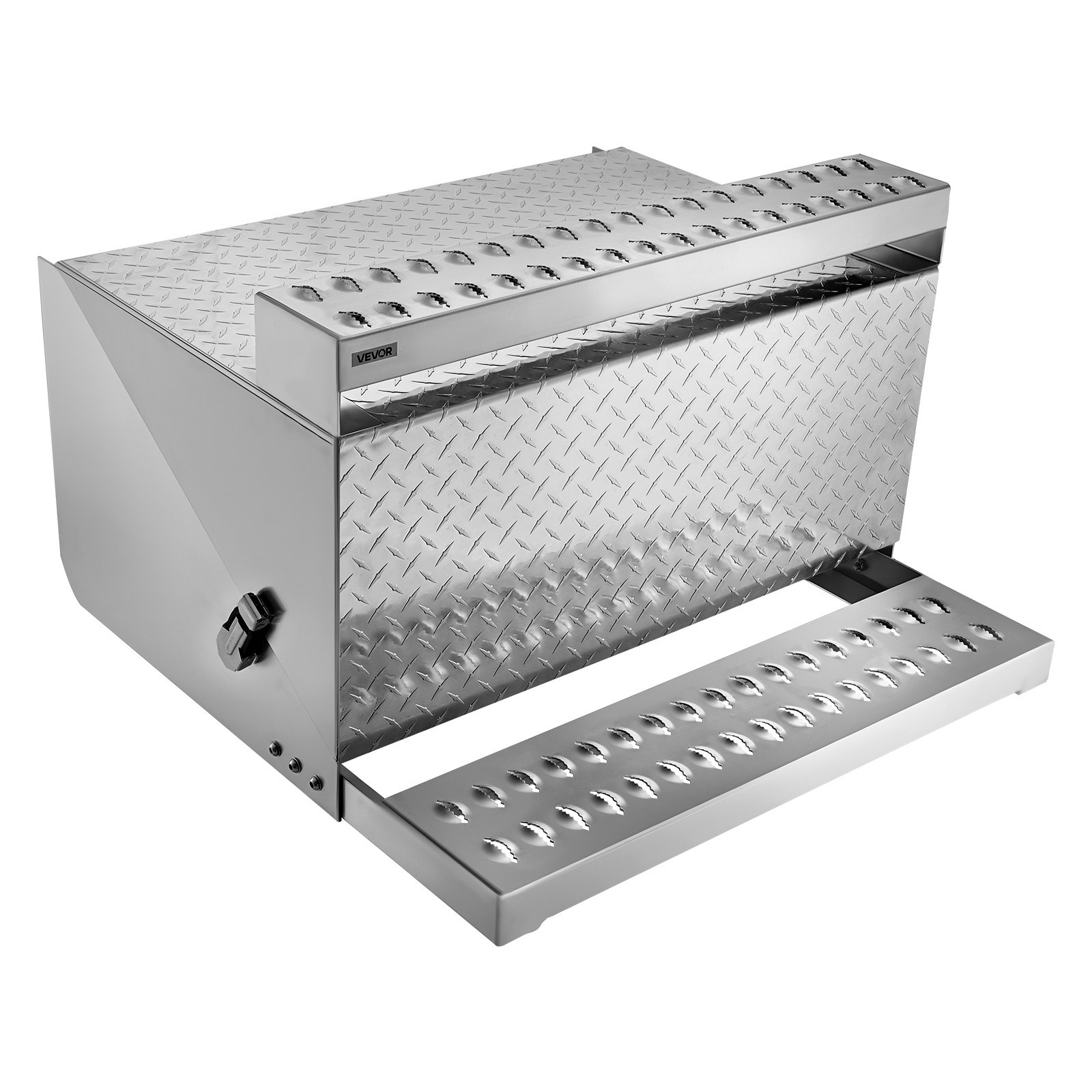 Poolhaagise astmega tööriistakast 790 x 770 x 485 mm. Tugev alumiiniumist teemantplaadiga tööriistakast veekindel