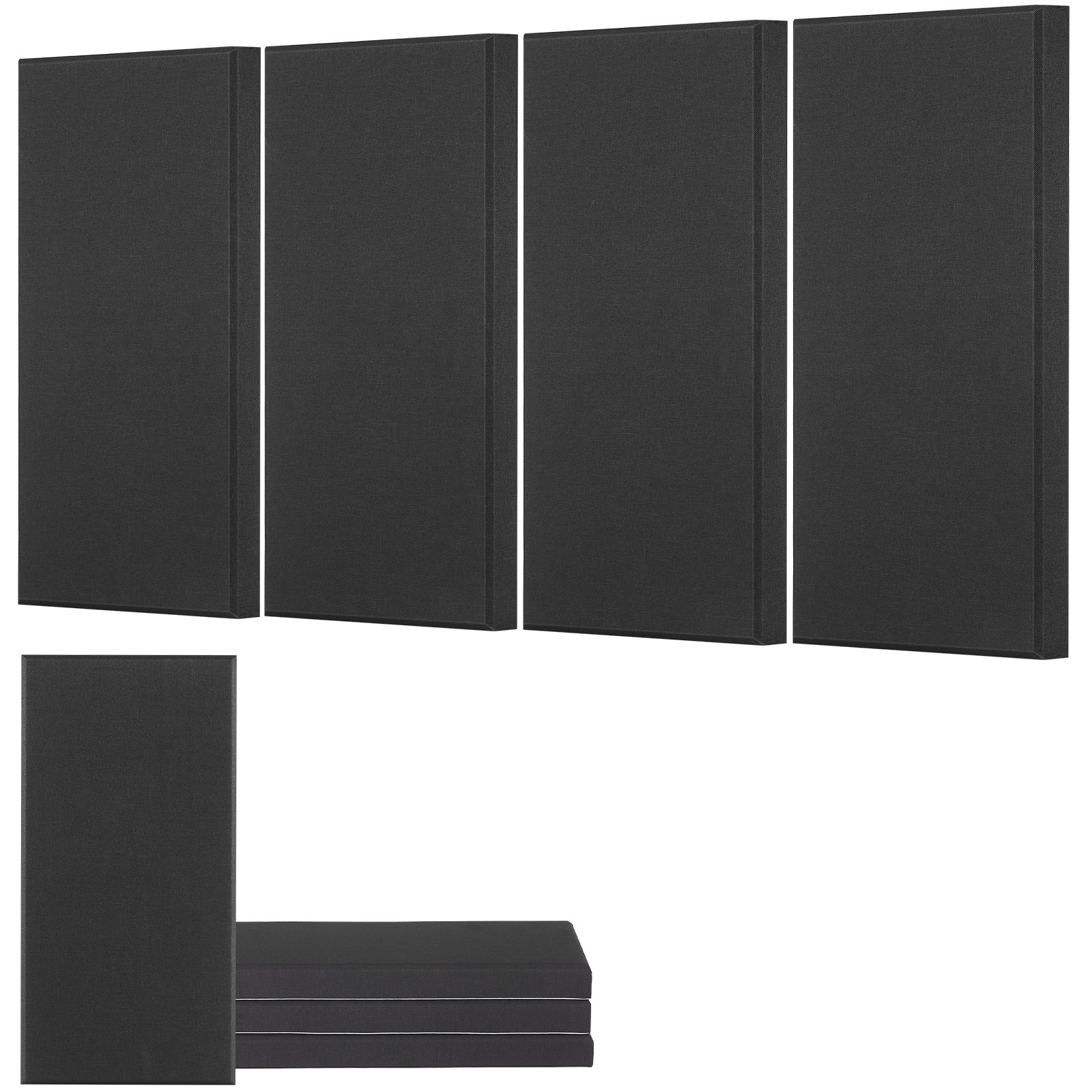 4 tk akustilist paneeli, 5,1 cm paksused 59,9 x 30 cm klaaskiust heli neelavad paneelid, isekleepuvad helikindlad seinaplaadid, stuudiotele, kontoritele, kodukinodele, koosolekuruumidele, mustad