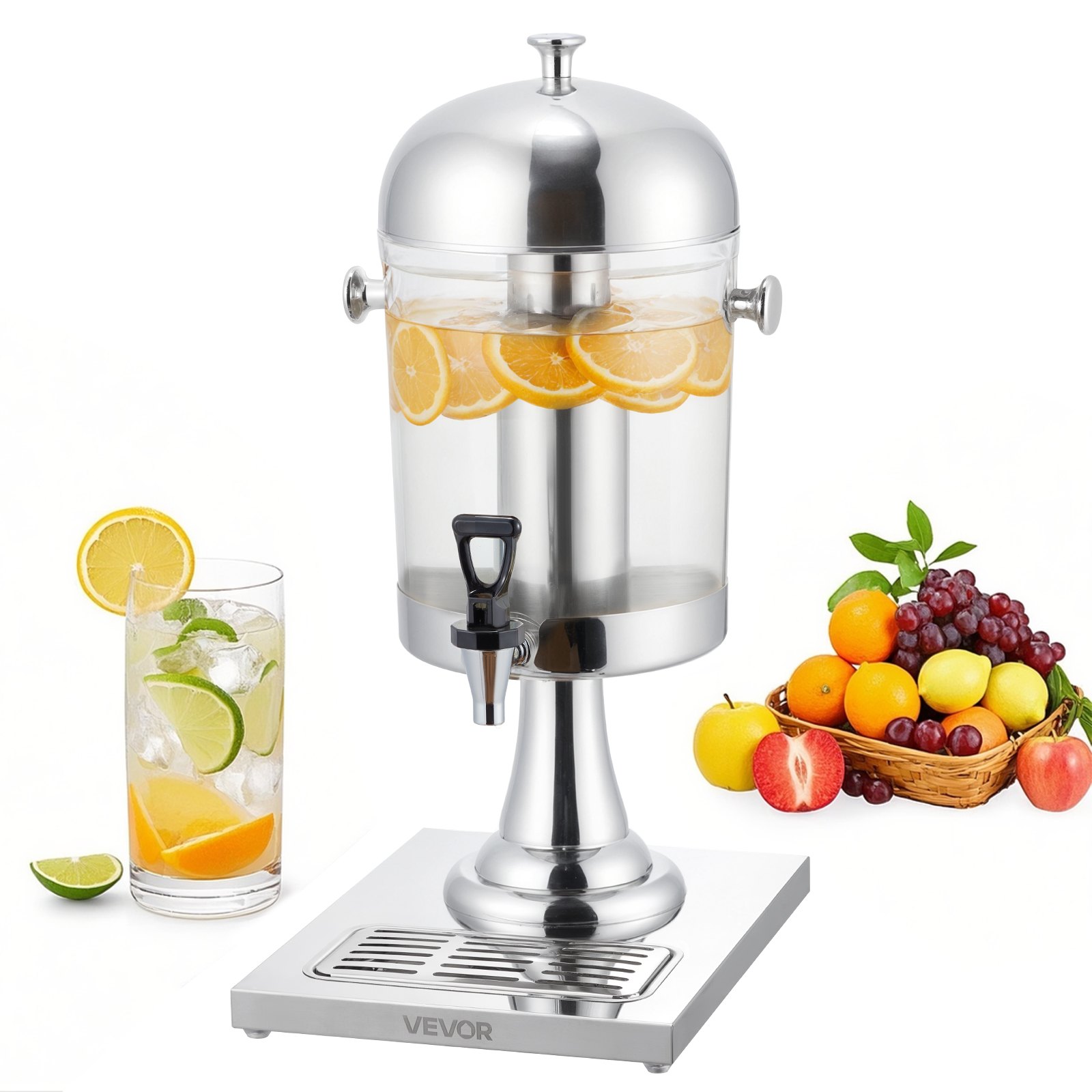 Joogiautomaat, 8L joogiautomaat pidude jaoks, roostevabast terasest + plastist mahlaautomaadid jääkambriga, jäätee ja limonaadi mahlaautomaadid restoranidele, hotellidele