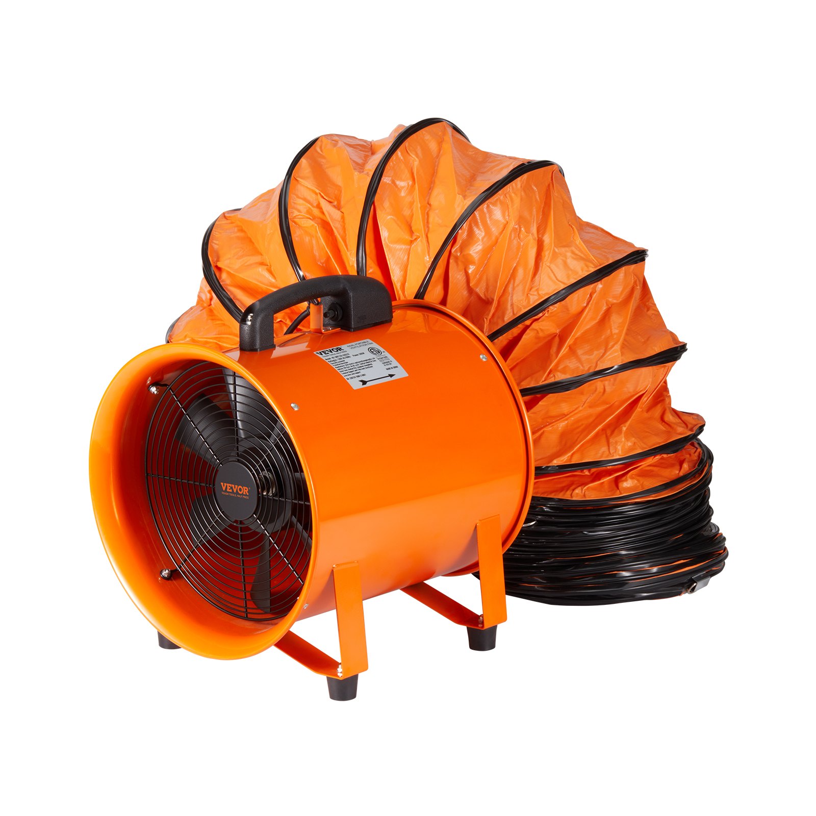 Kaasaskantav ventilaator, 304,8 mm vastupidav silindriventilaator 5 m kanalivoolikuga