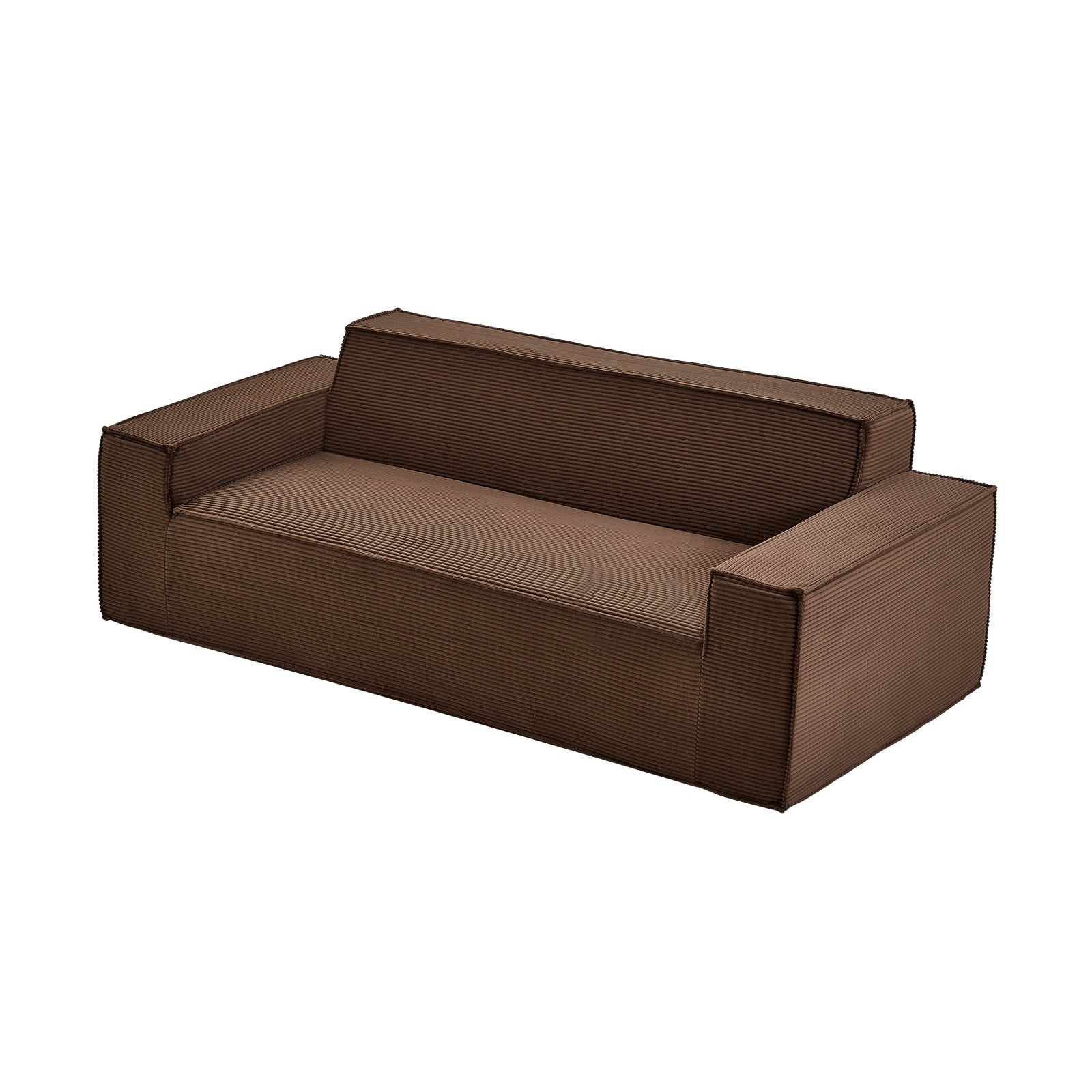 2110 mm moodne diivan, mugav velvetist diivan sügavate istmetega, pilvediivan laiade käetugedega, kokkupanekut pole vaja, suur plüüsist diivan sobib ideaalselt elutuppa, magamistuppa, korterisse ja kontorisse, pruun