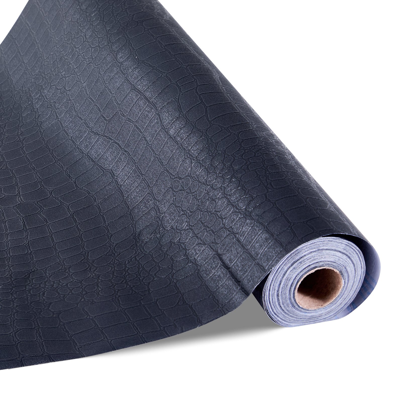 Kooritav ja kleebitav tapeet, 40 cm x 10 m kontaktpaber, must pragunenud tekstuuriga