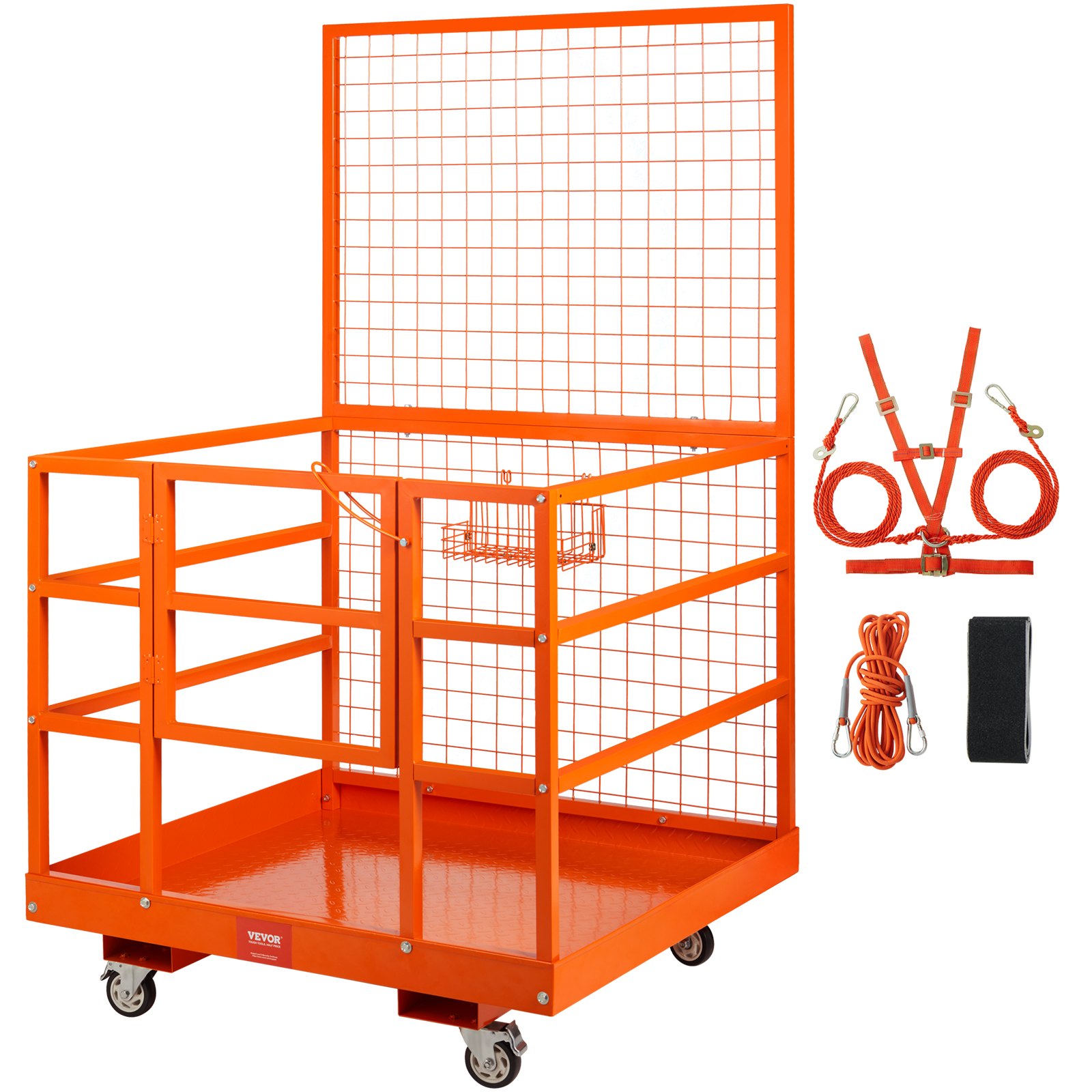 Kahveltõstuki turvapuuri tööplatvorm 109 x 114 3 cm 635 kg tõstuki ratastega
