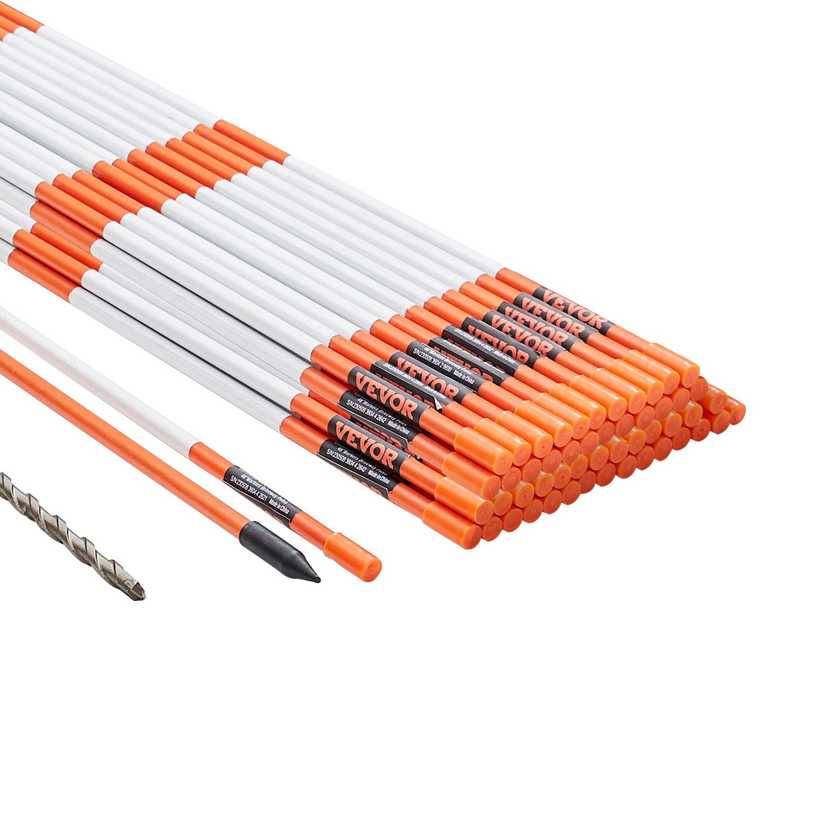 Sõidutee märgistus, 50 tk 122 cm, 0,79 cm läbimõõt, oranžid klaaskiust postid