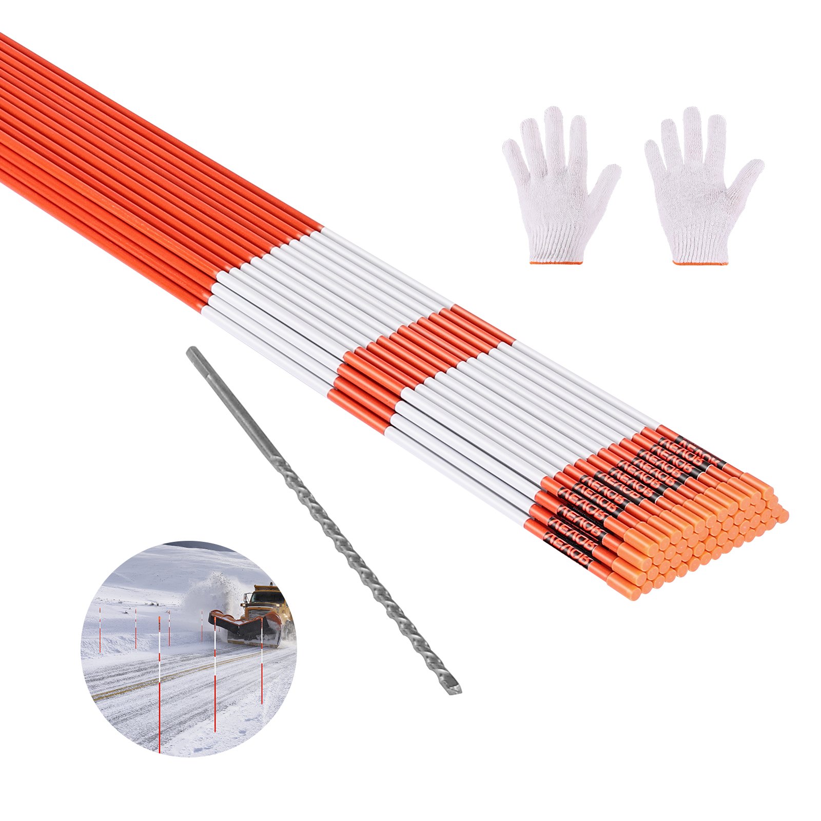 Sõidutee märgised, 100 tk 183 cm pikkused 7,87 mm läbimõõduga