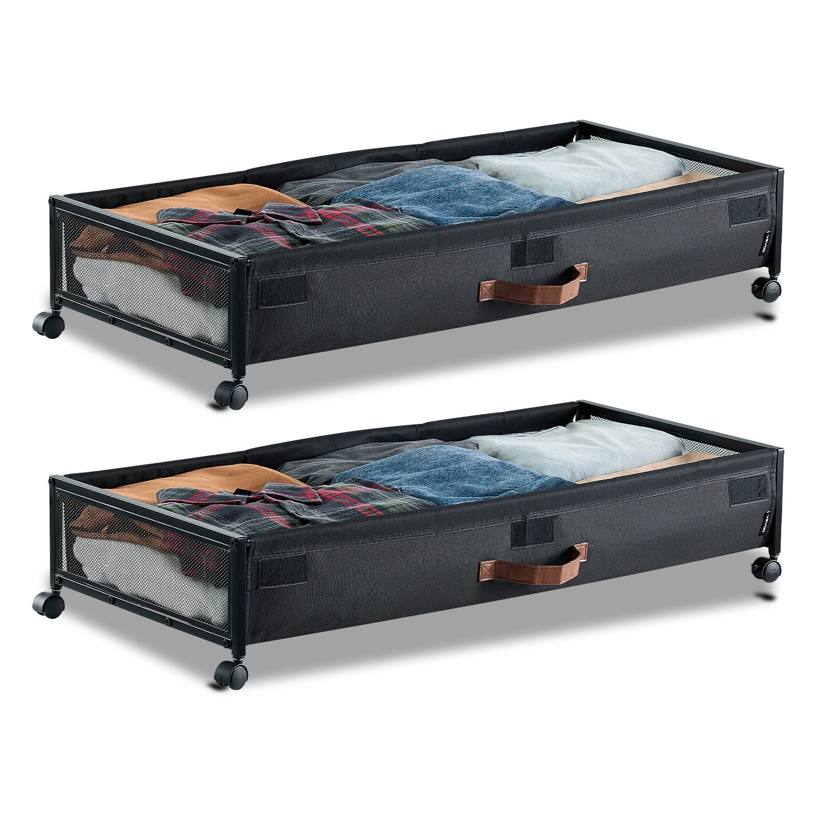 Voodialune hoiukast ratastega, 915 x 460 x 185 mm, voodialune jalanõude korraldaja