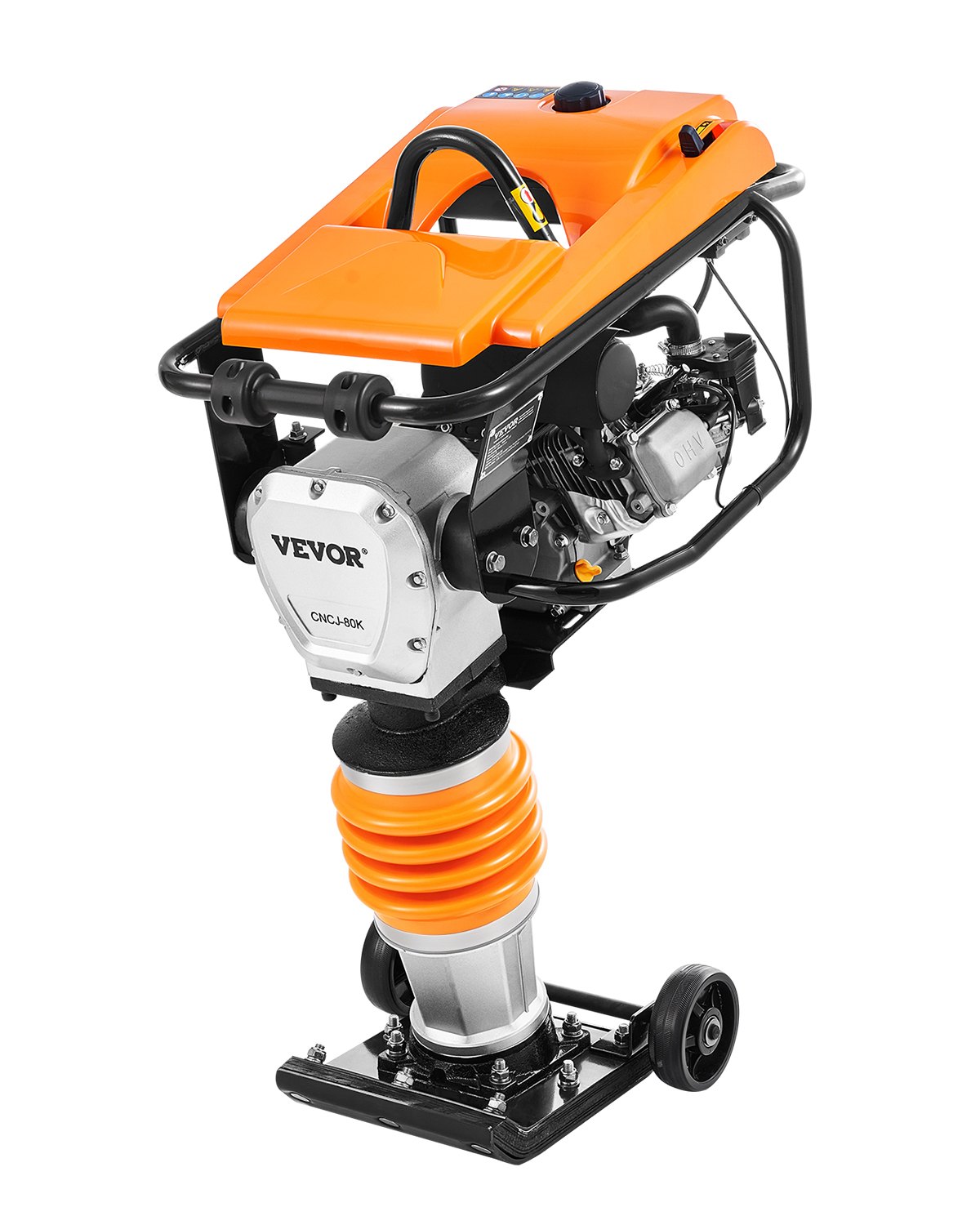Hüppetõstukiga tihendaja, 6,5 hj vibratsiooniga rammer, kütusega töötav 196 cm³ mootor