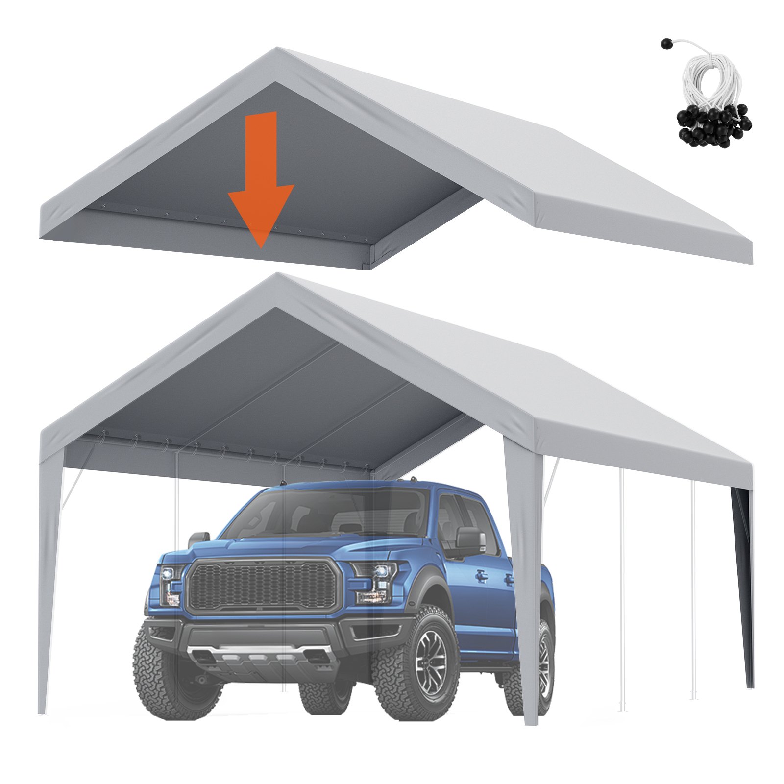 Autovarjualuse asenduskate 12 x 20 jalga garaaži pealmine telk-varjualune vastupidav veekindel ja UV-kaitsega lihtne