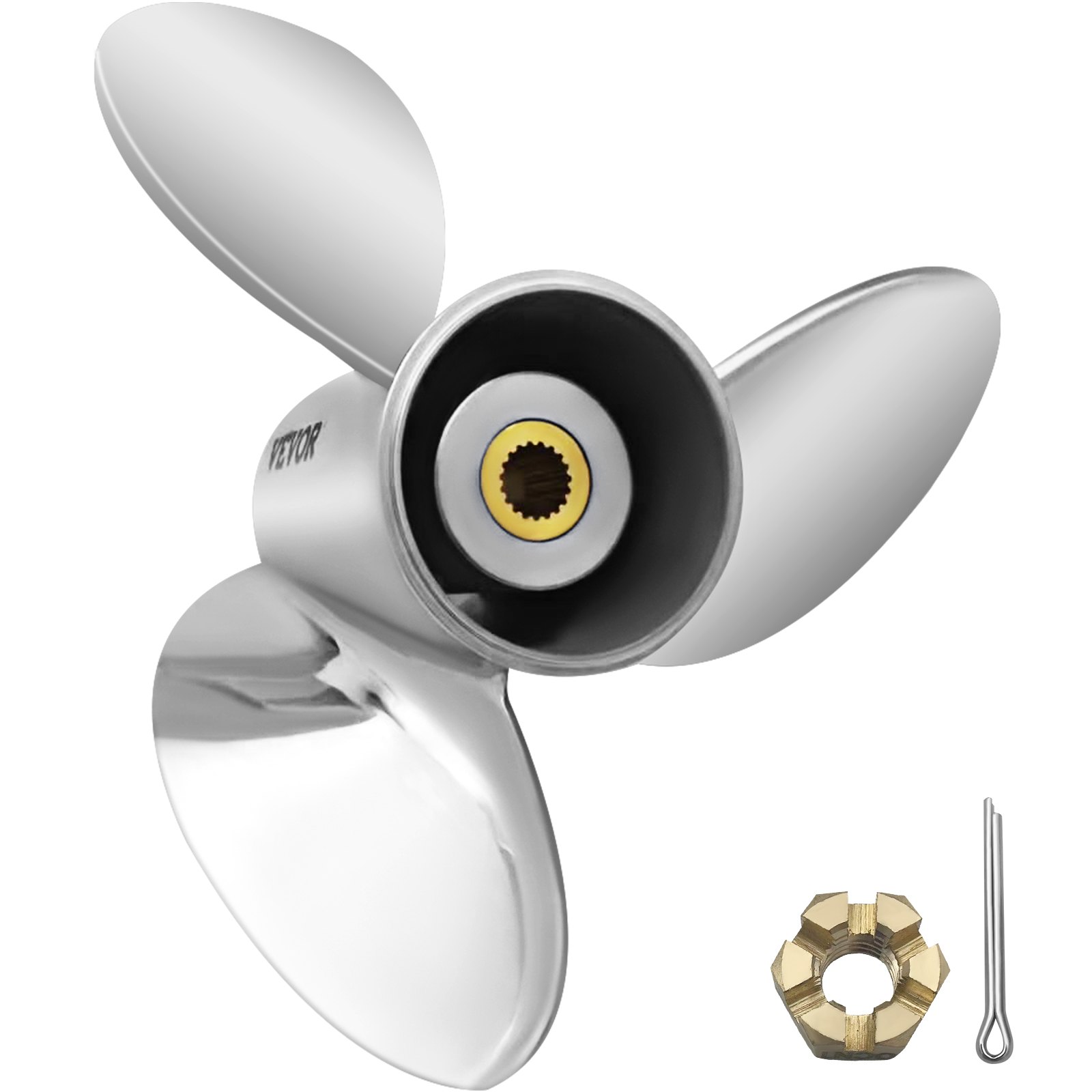 Paadi propeller asendus OEM 3860709 jaoks 3-labaline 36 8 x 53 3 cm sammuga terasest paadi propeller ühildub Volvo
