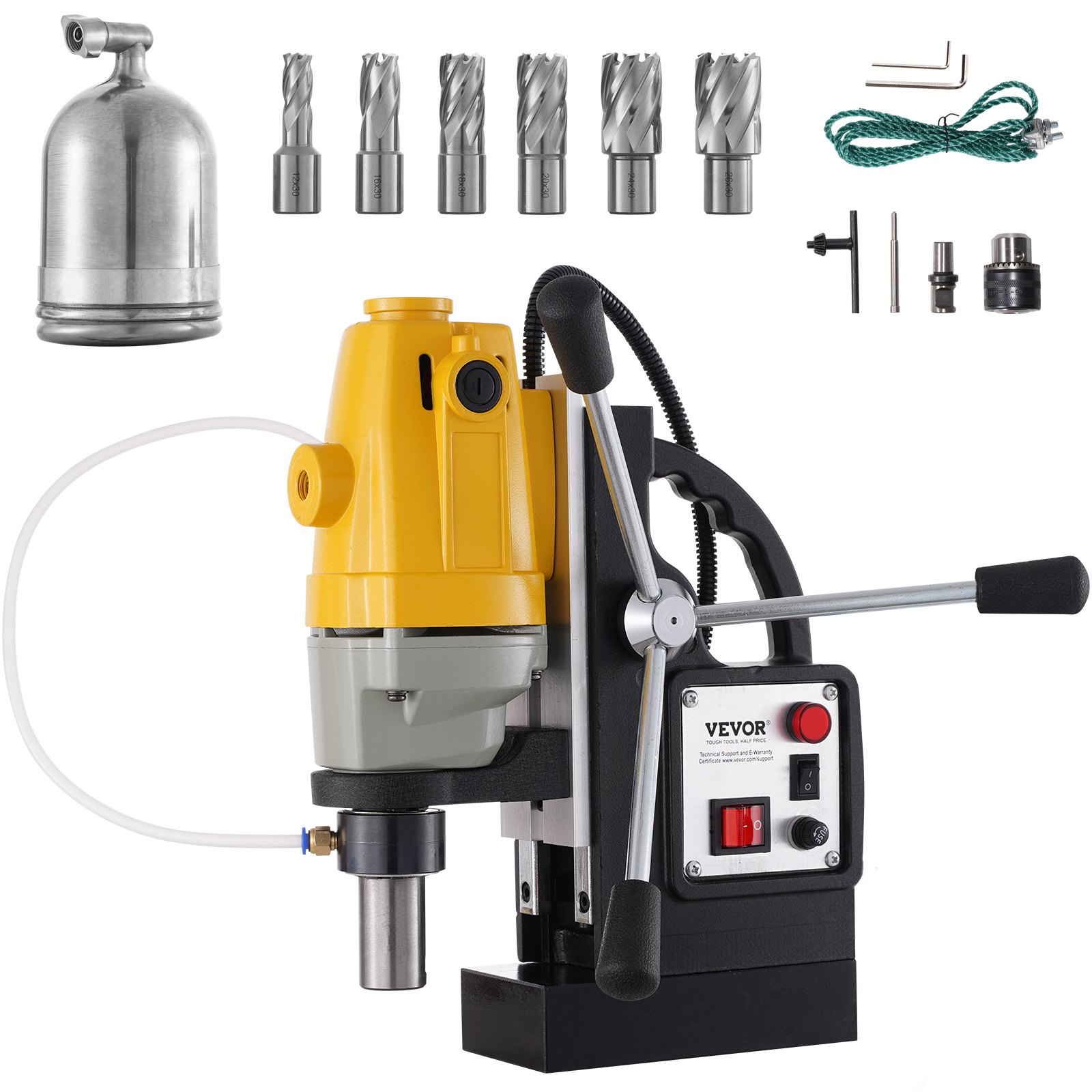 1100W magnetiline puurpress, 12000 N magnetjõud, 6 tk HSS rõngaslõikurit