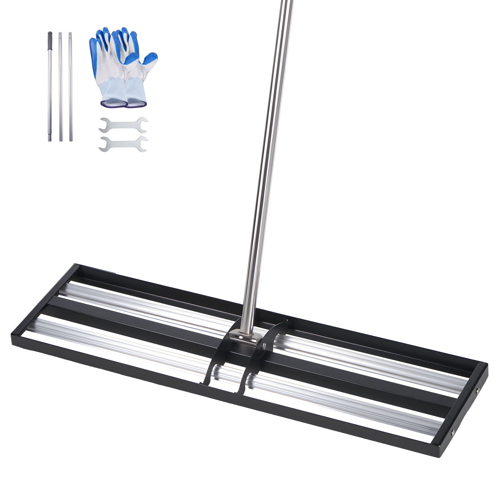 Uuendatud muru tasandamise reha rulliga 91 4 x 25 4 cm roostevabast terasest muru tasandaja 213 cm reguleeritava
