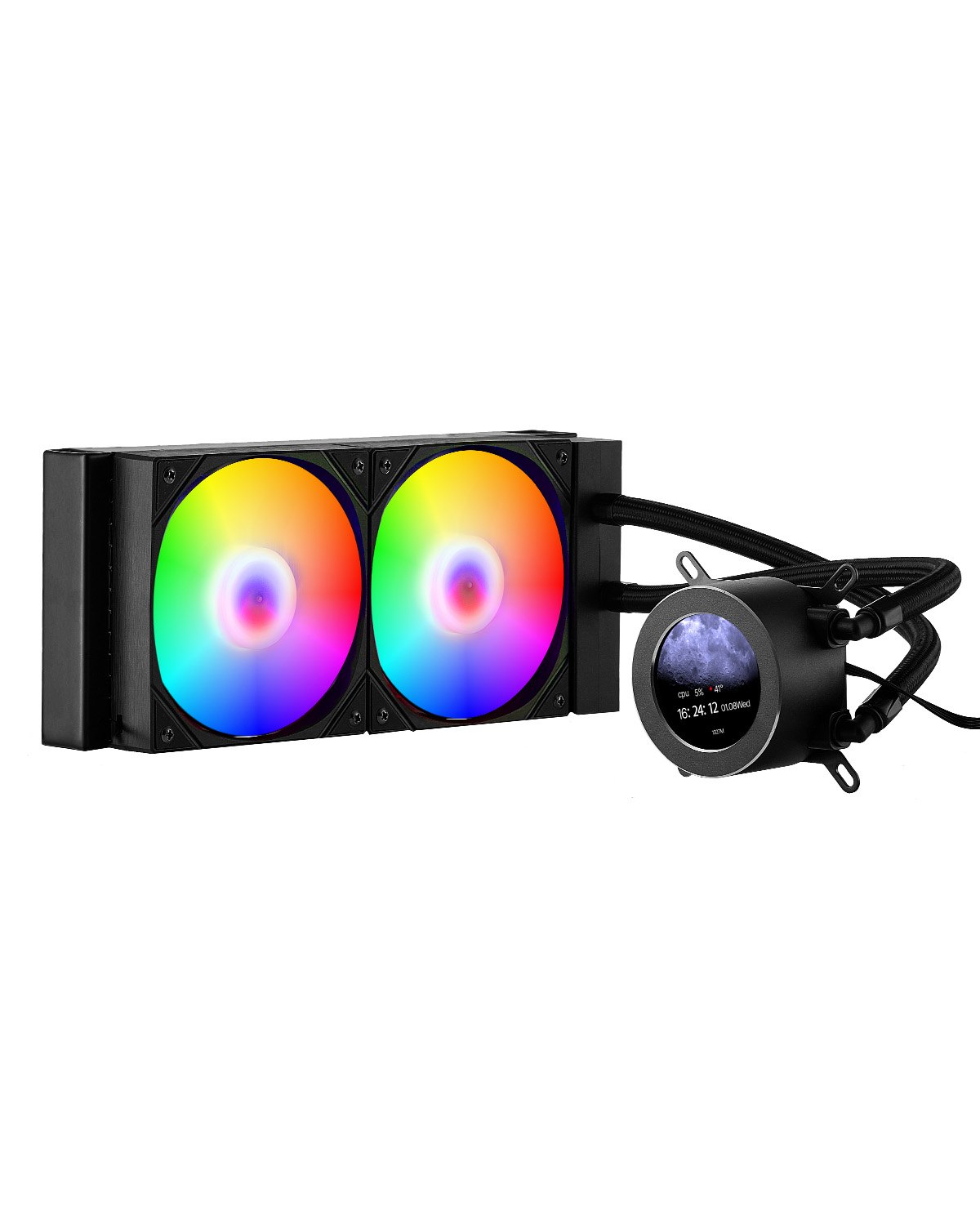 Protsessori vedelikjahuti AIO protsessori vesijahuti - 120 mm PWN ventilaatorid ja pump kohandatav must arvuti