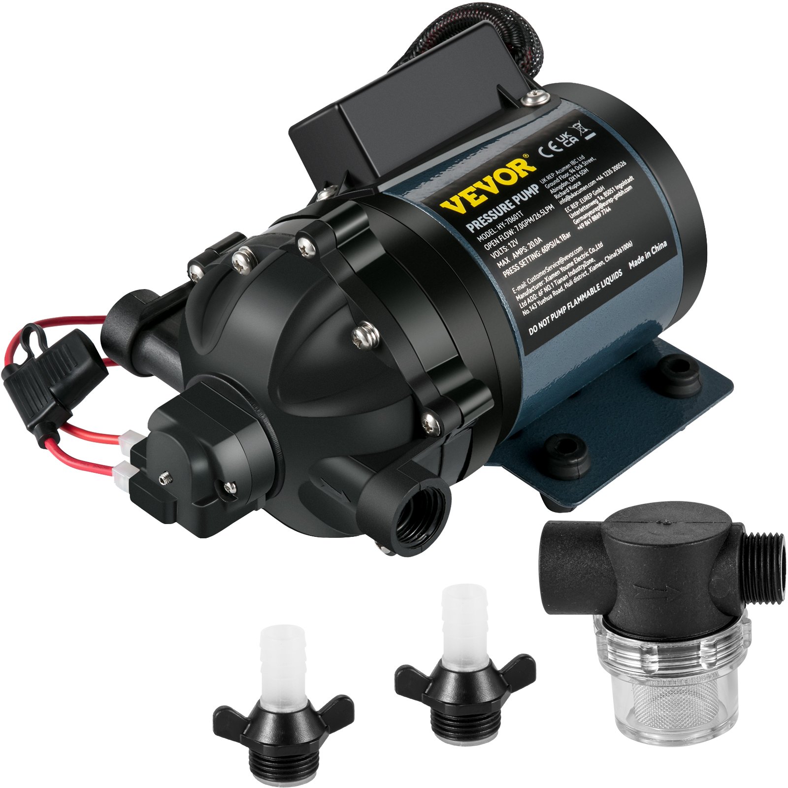 Loputuspump, 12 V alalisvool, 26 l/min (26,5 l/min) 4 baari (4