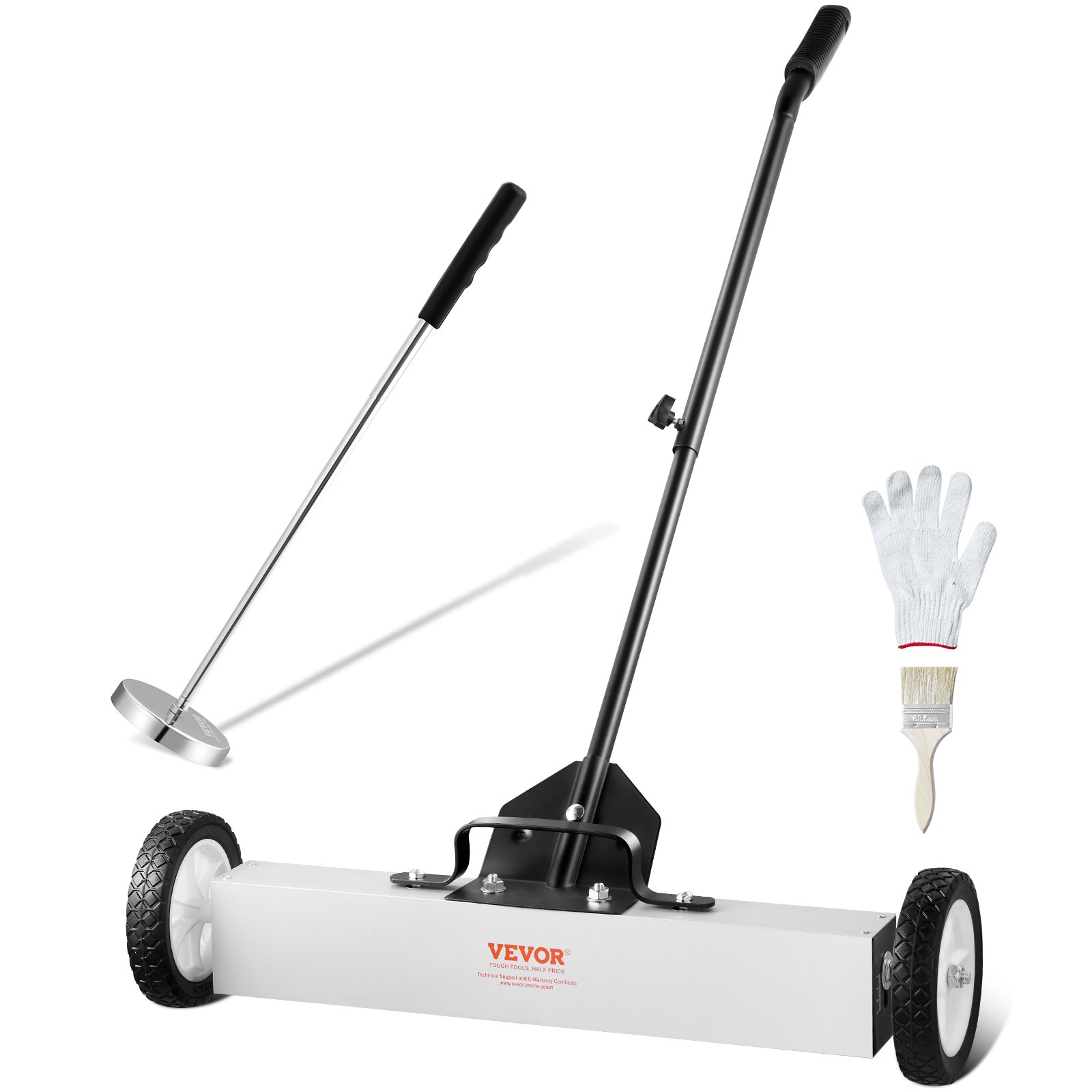 61 cm magnetiline ratastega pühkija, kandevõime 22,7 kg, teleskoop-magnetilise korjajaga