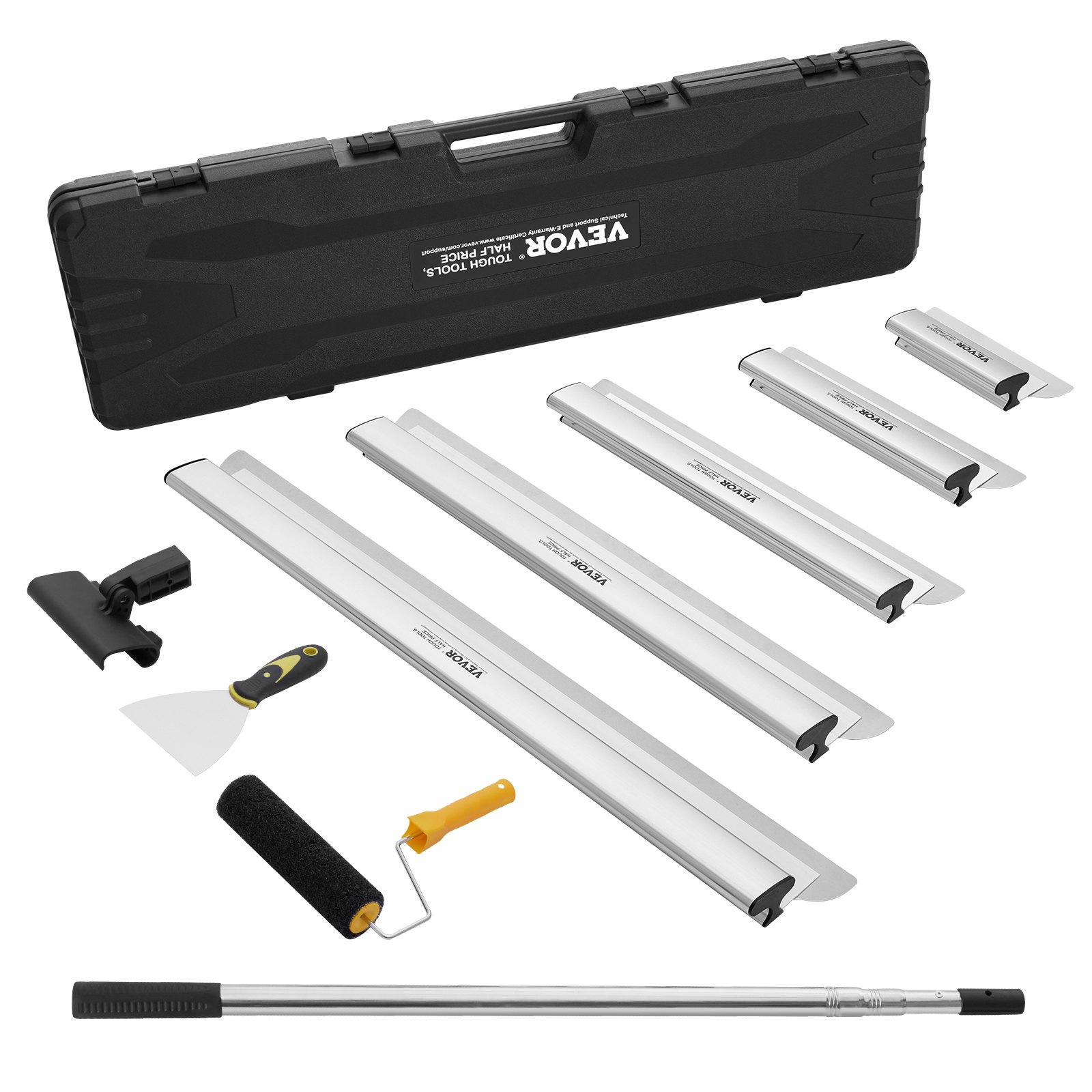 Kipsplaadi pahtlilabade komplekt, 5 laba, teleskoopkäepide 86,4 - 207 cm