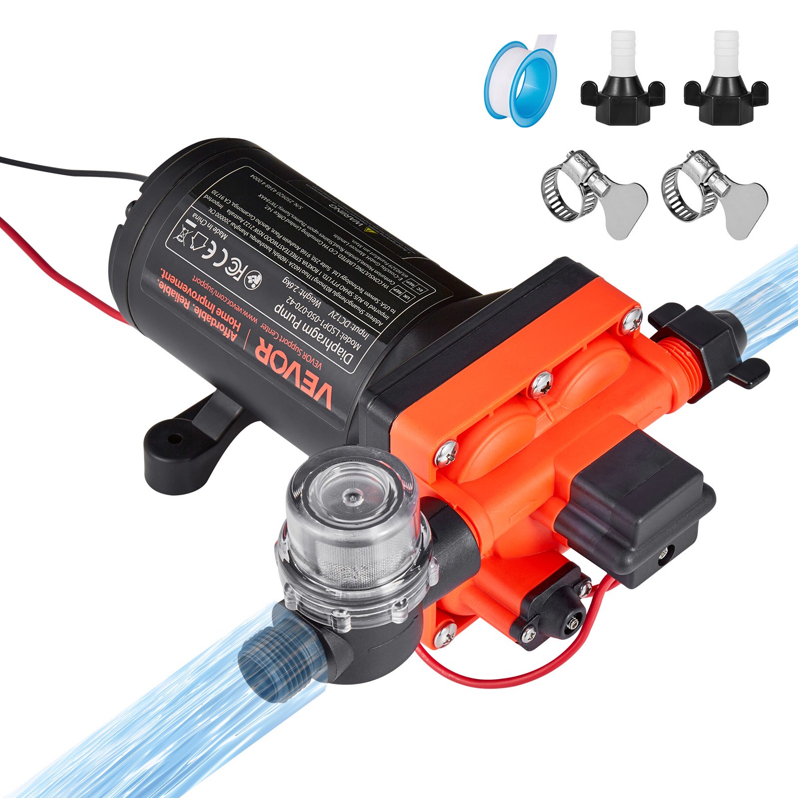 Haagissuvila veepump, 12 V alalisvool 18,9 l/min (18,9 l/min)
