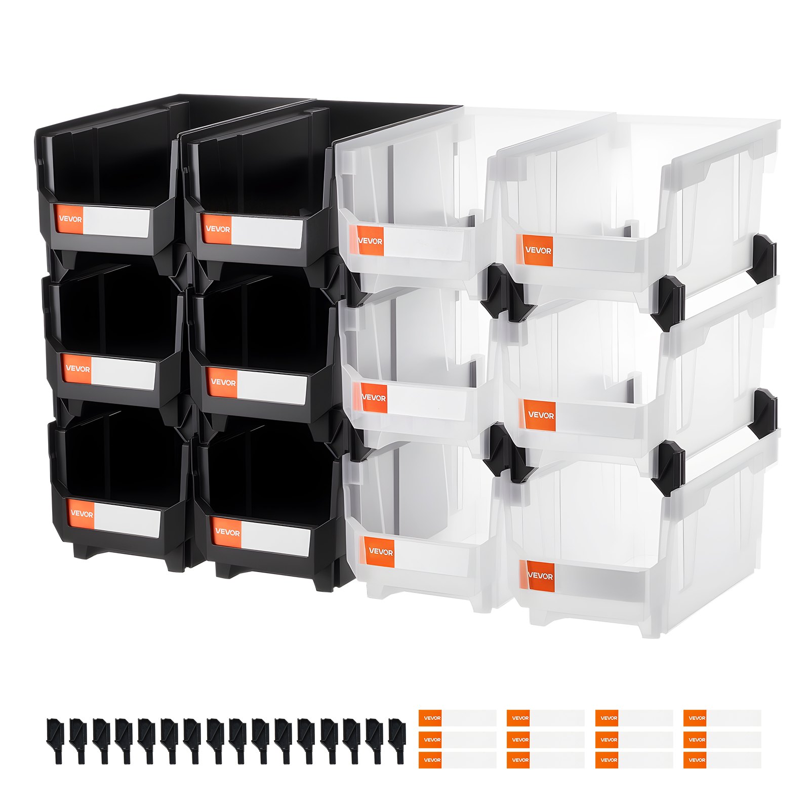 Virnastatavad plastkarbid, 37,7 x 21,5 x 18 cm (12 tk pakis)