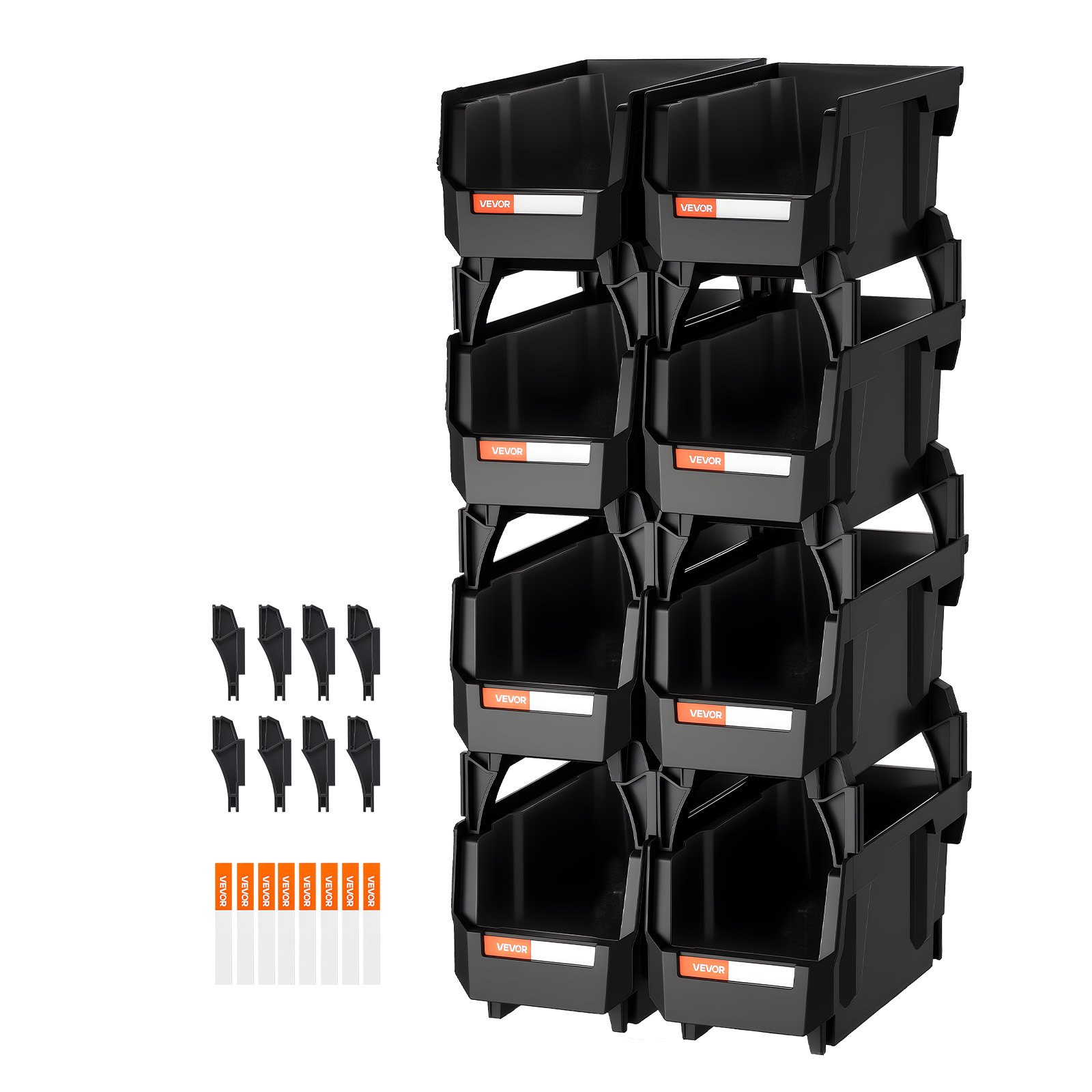 Virnastatavad plastkarbid, 27,6 x 14 x 13 cm (8 tk), plastmahutid kapi