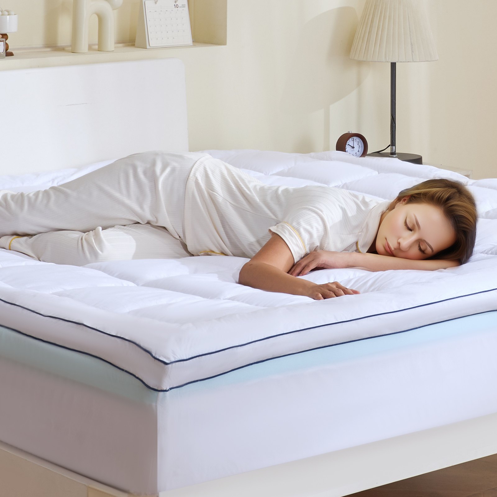 Madratsikattematerjal Premium mäluvahust kiudtäidisega King paksusega 1930x2032x101 6 mm