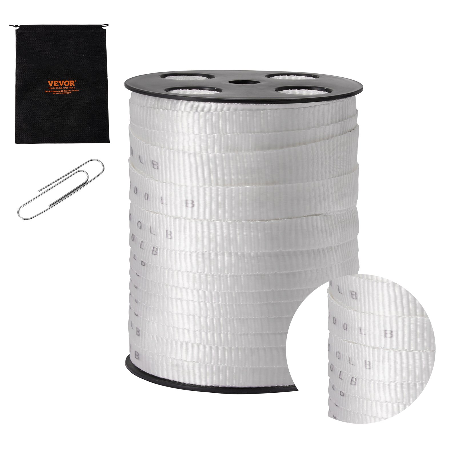 Polüesterist tõmbeteip, 19 mm x 80,8 m, tõmbetugevus 11120,5 N