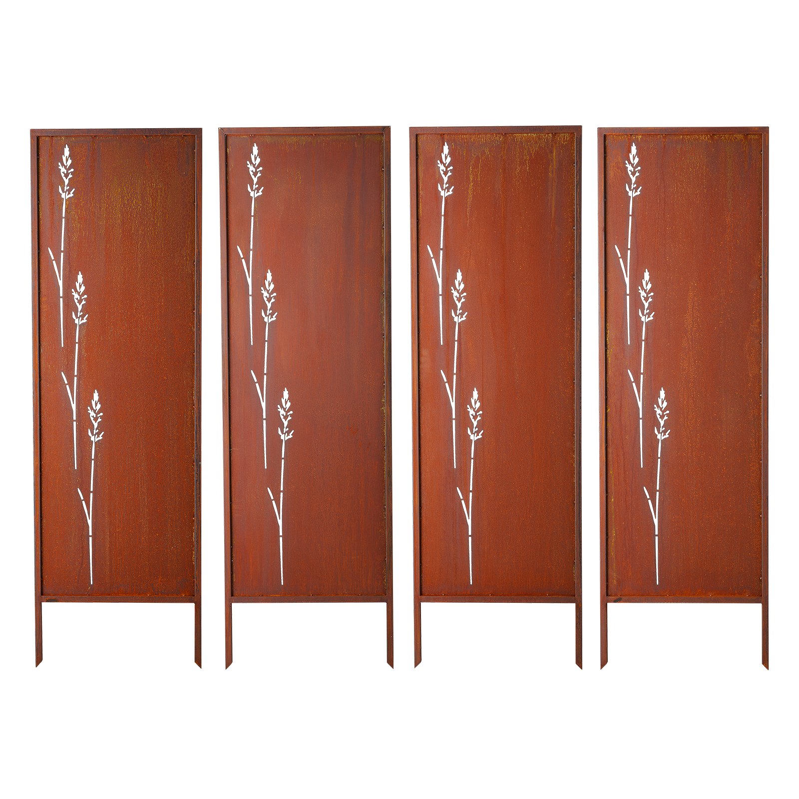 Metallist privaatsuspiire 50 x 160 cm eraldiseisev moodne privaatsuspiire aia eralduspaneel pikendatud maavaiadega ja