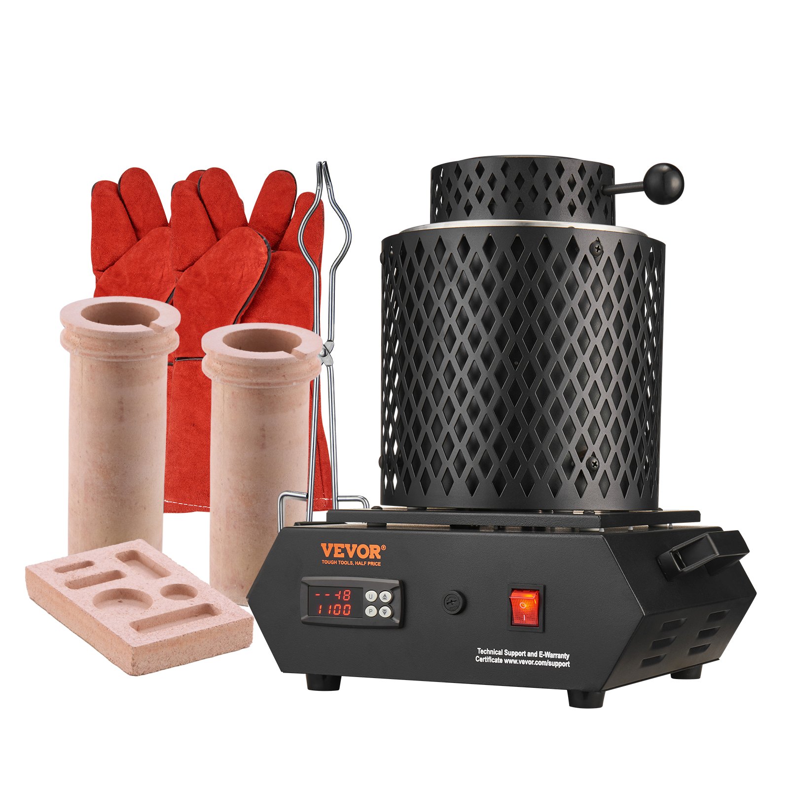 Kulla sulatusahi 1350 W max temperatuur 1150 °C digitaalne elektriline sulatusahi 1 kg ja 3 kg keraamiliste tiiglite
