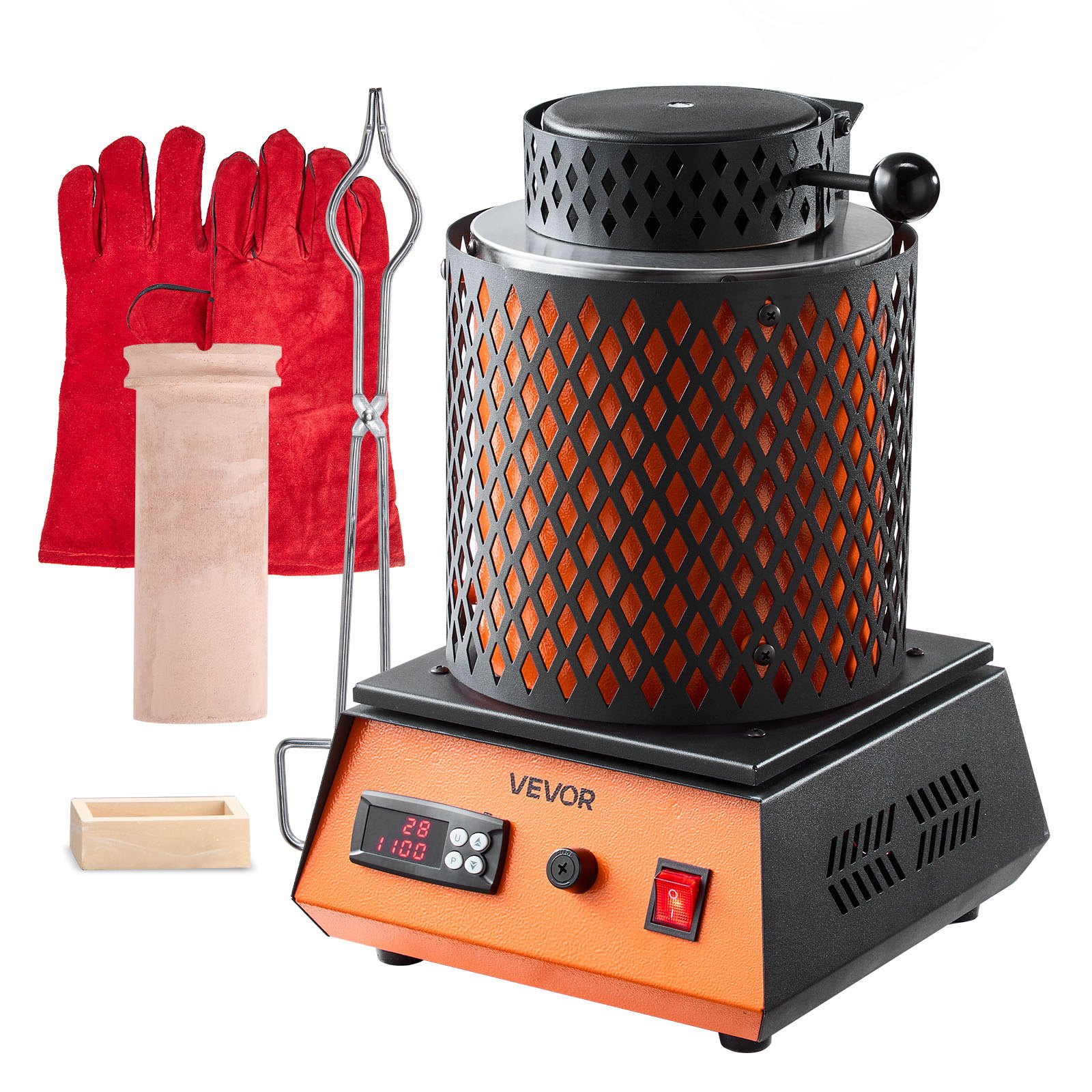 Elektriline sulatusahi 1350 W elektrilise sulatusahju komplekt 1150 °C/1150℃ metallisulatusmasin 3 kg keraamilise