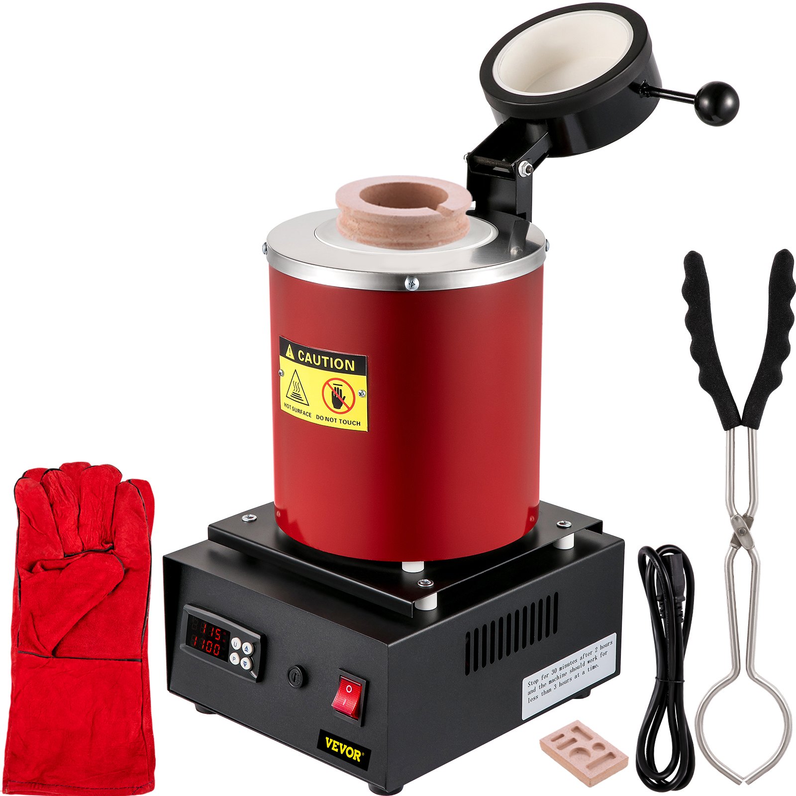 Kulla sulatusahi, 1350 W, max temperatuur 1150 °C, digitaalne elektriline sulatusahi