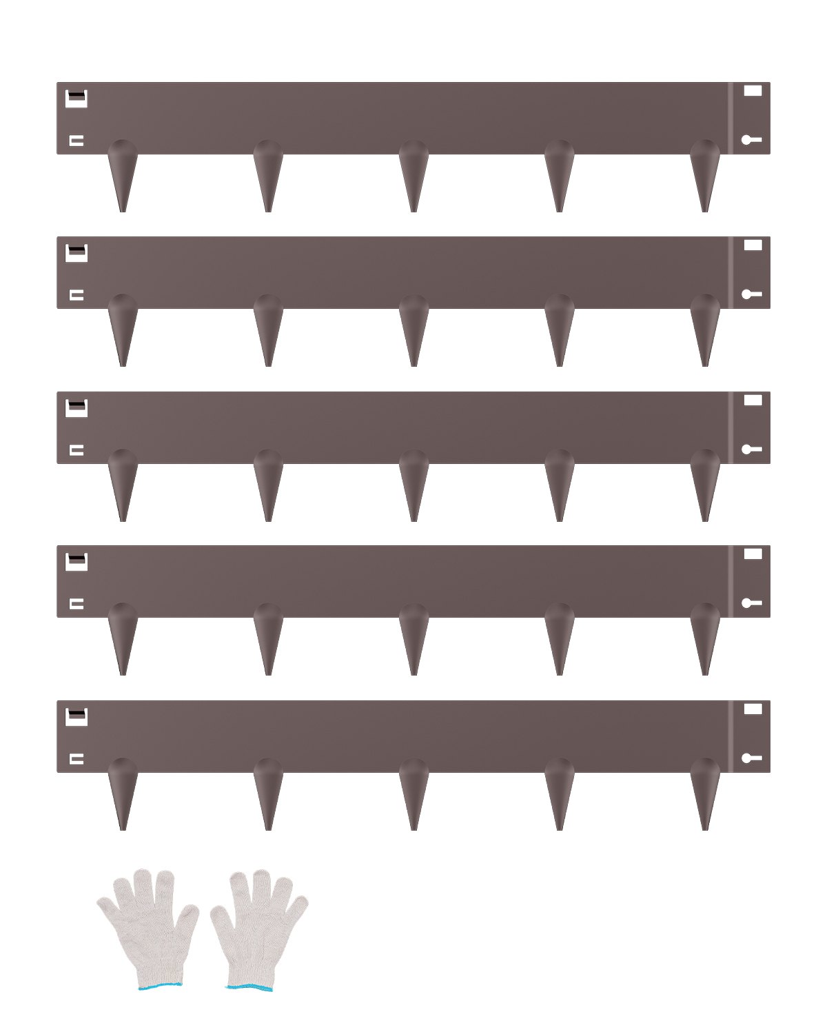 Terasest aiaserv, 5 pakki 99,1 x 10,2 cm, roostekindel metallist aiaserv, painduv aiaserv, vastupidav muruserv, lihtne paigaldada, lillepeenra aiatee jagaja, pruun