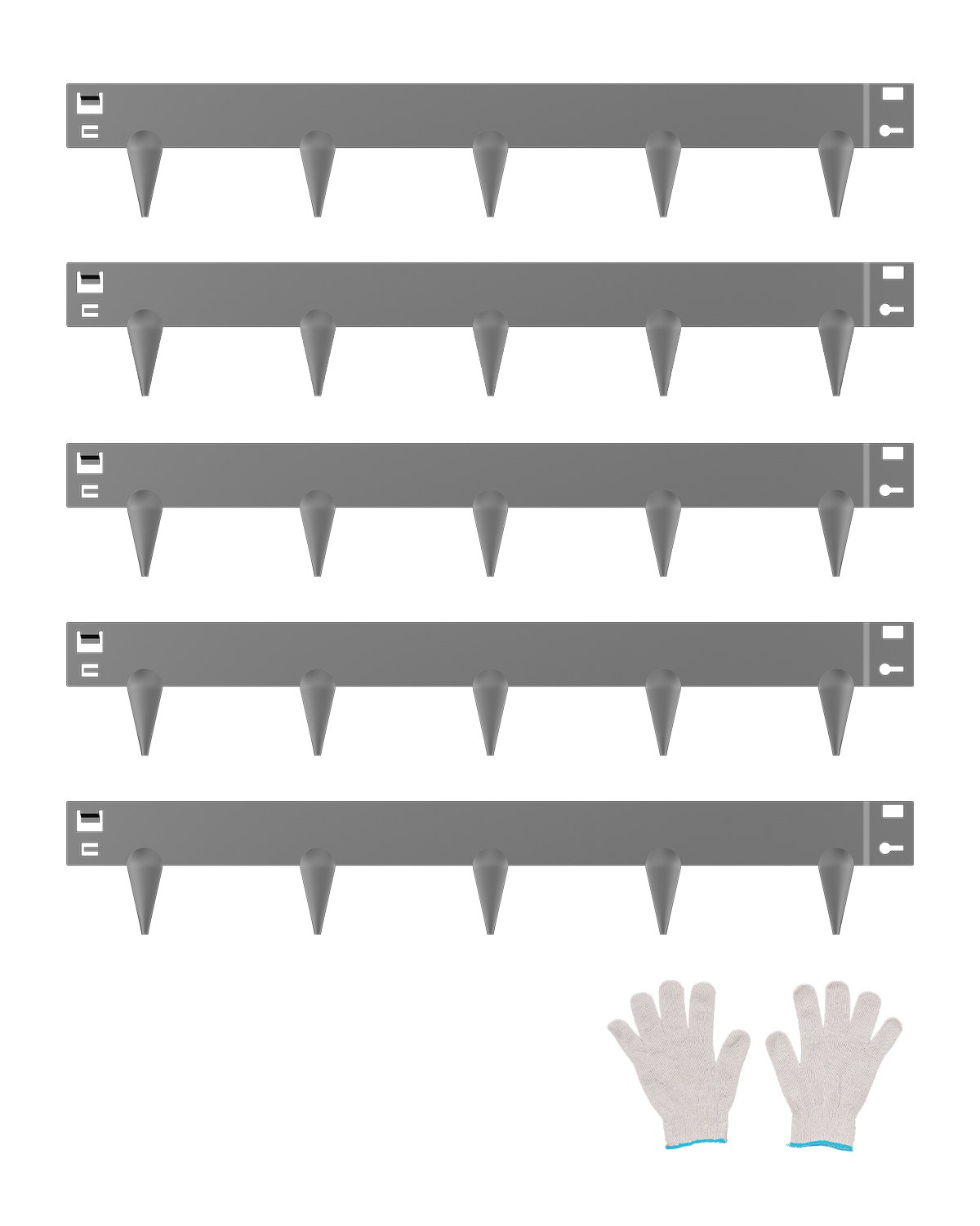 Terasest aiaserv, 5 pakki 99,1 x 7,6 cm roostekindel metallist aiaserv, painduv aiaserva ääris, vastupidav muruserv, lihtne paigaldada, lillepeenra aiatee jagaja, tumehall