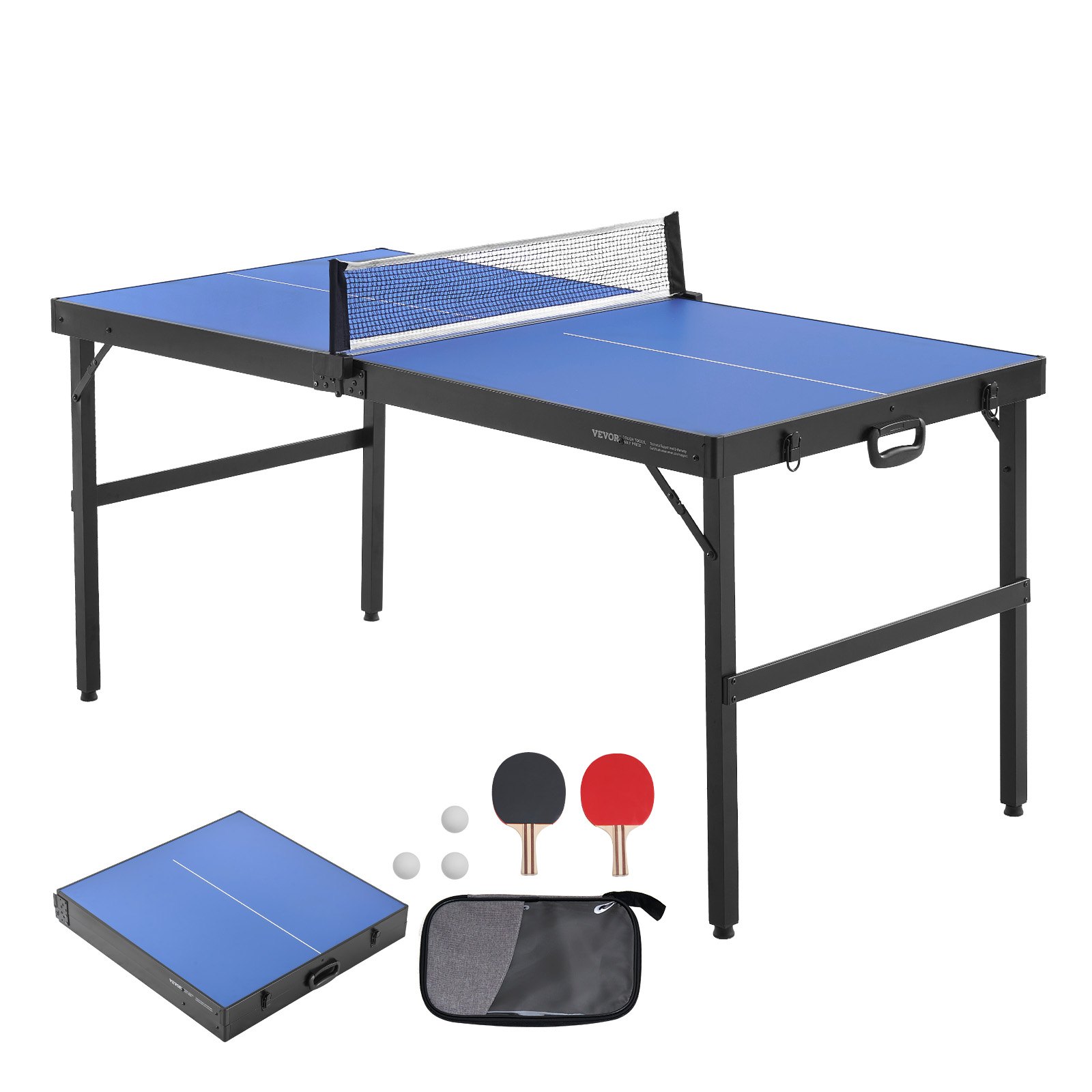 Pingpongilaud keskmise suurusega lauatennisemäng siseruumidesse mõeldud MDF-lauatenniselaud kokkupandav kaasaskantav