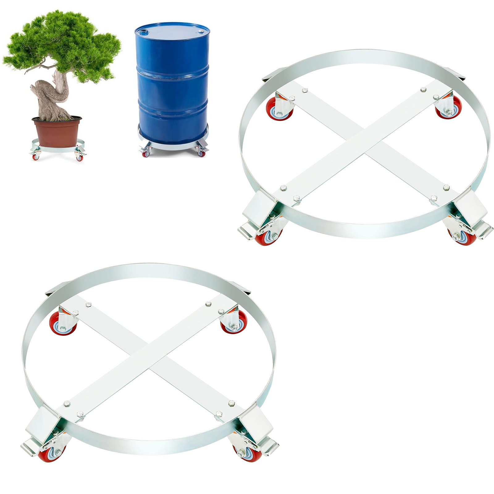 2 Tk 208,2 l raskeveokite tünnikäru, kandevõime 453,6 kg