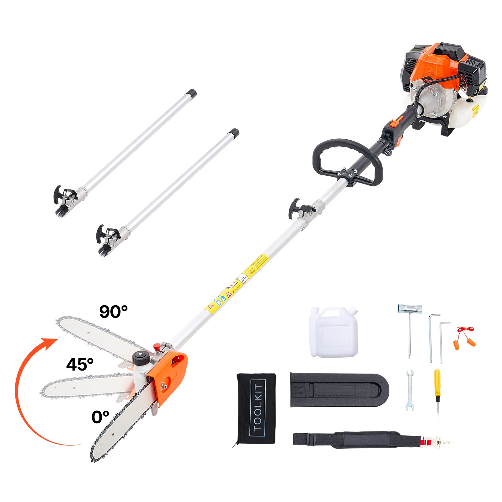 Bensiinimootoriga oksasaag 43 cm³ 2-taktiline bensiinimootoriga oksasaag 25 4 cm lõikelatiga akutoitel puutrimmer