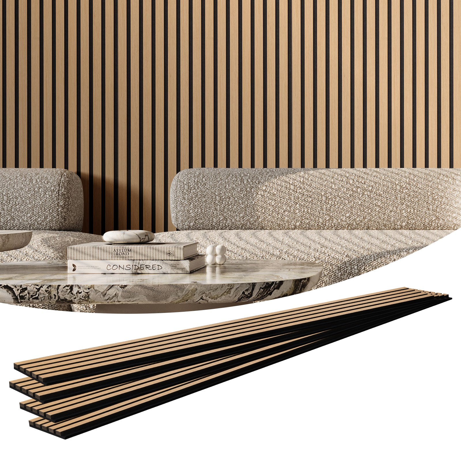 Puitliistudest akustilised paneelid 20 1 x 240 cm MDF-st aktsent-puidust seinapaneelid moodsaks sisekujunduseks
