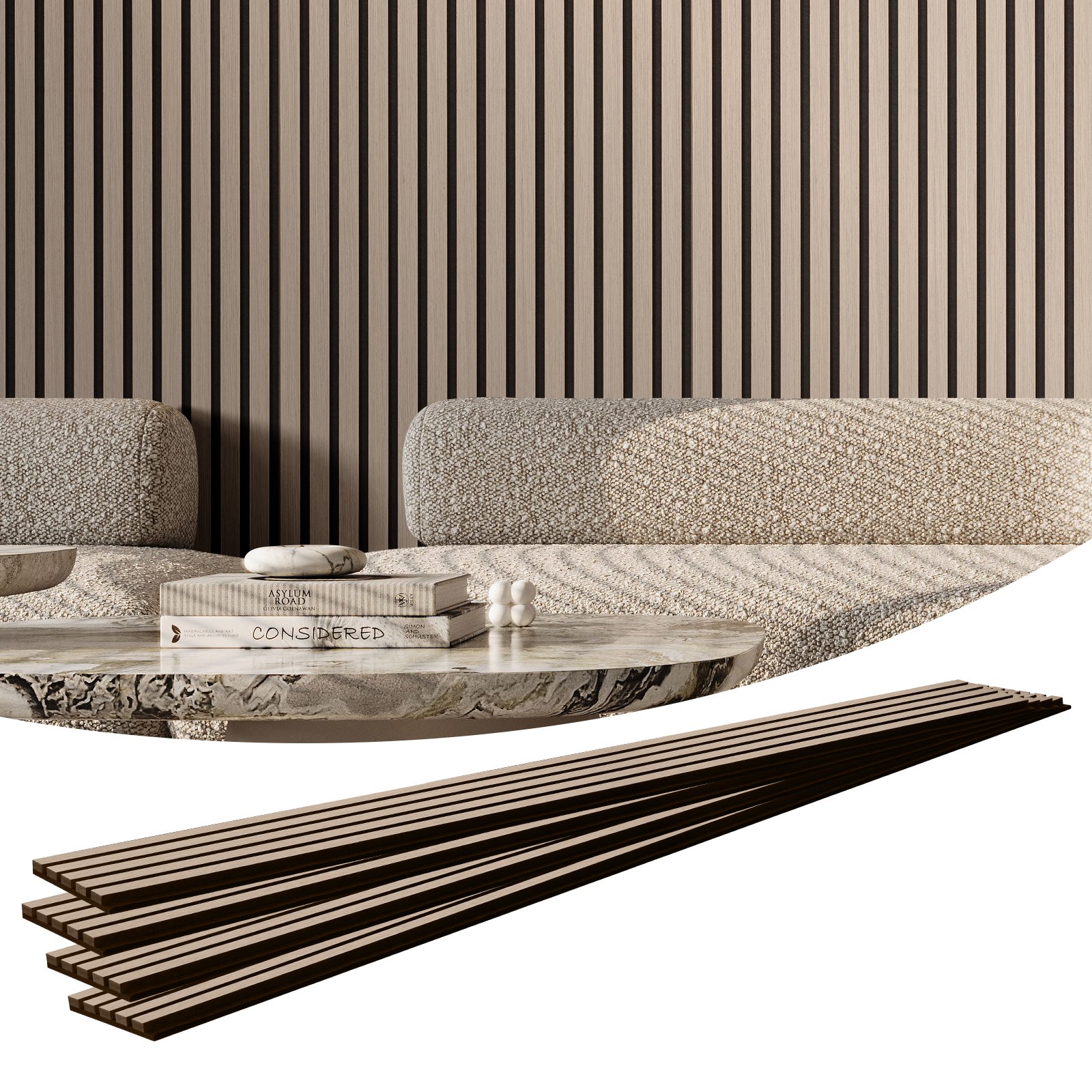 Puitliistudest akustilised paneelid 20 1 x 240 cm MDF-st aktsent-puidust seinapaneelid moodsaks sisekujunduseks