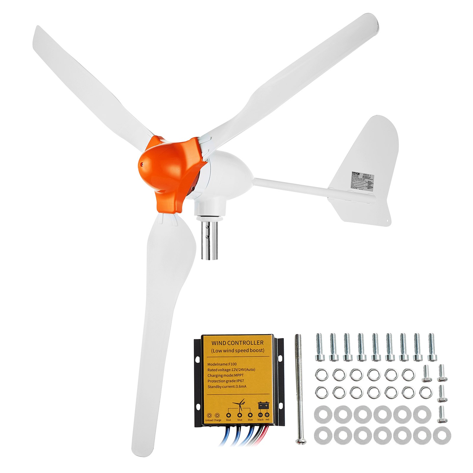 800W tuuleturbiini generaator, 12V tuuleturbiini komplekt, reguleeritav tuule suund