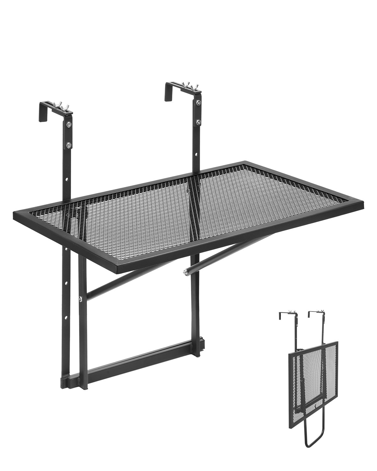 Rõdu ripplaud 48 3 x 61 cm metallist kokkupandav rõdupiirdelaud välistingimustes kasutatav rõdubaarilaud piirde jaoks