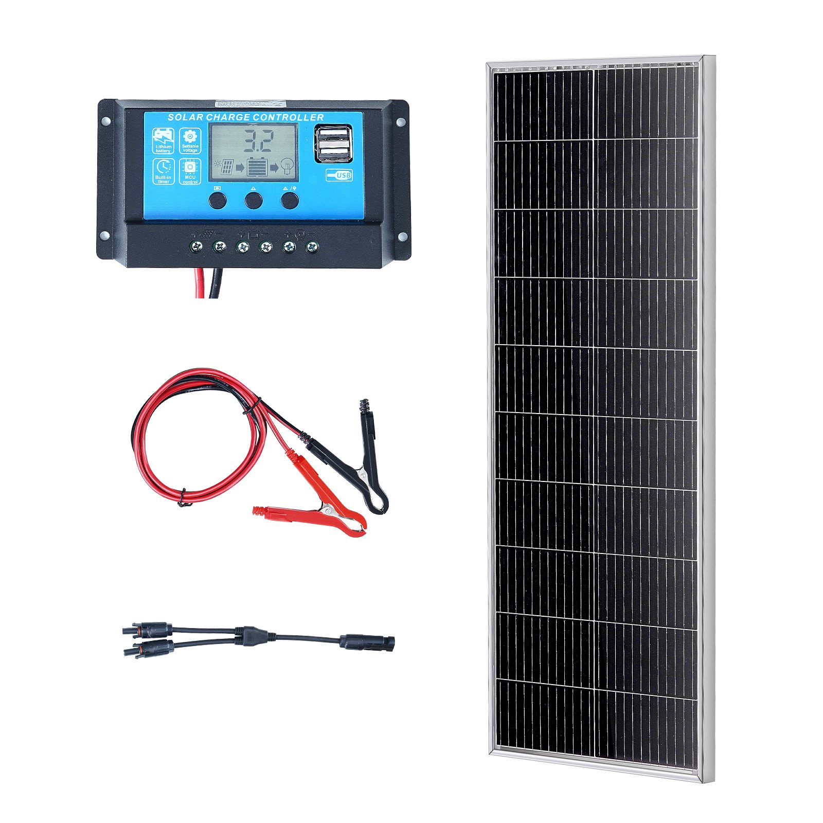 100W monokristalliline päikesepaneelide komplekt, paatidele