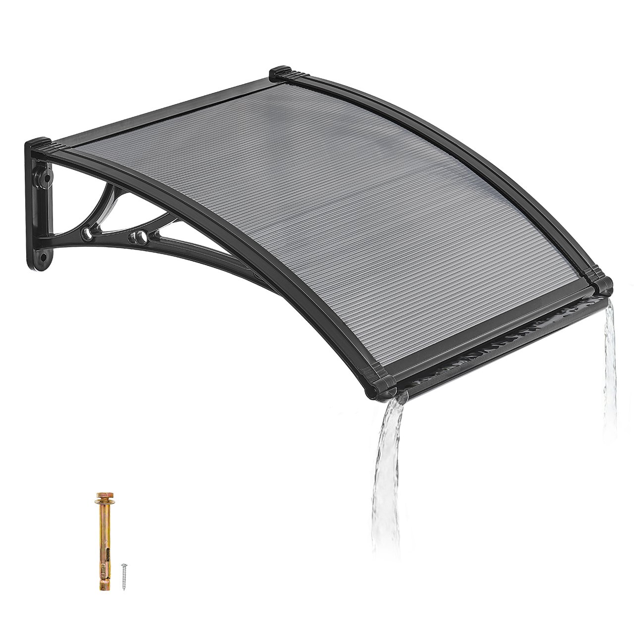 Ukse sissepääsu varikatused 61 x 61 cm välisukse akna varikatused drenaaži ja ABS-klambriga vihma ja lume kaitse