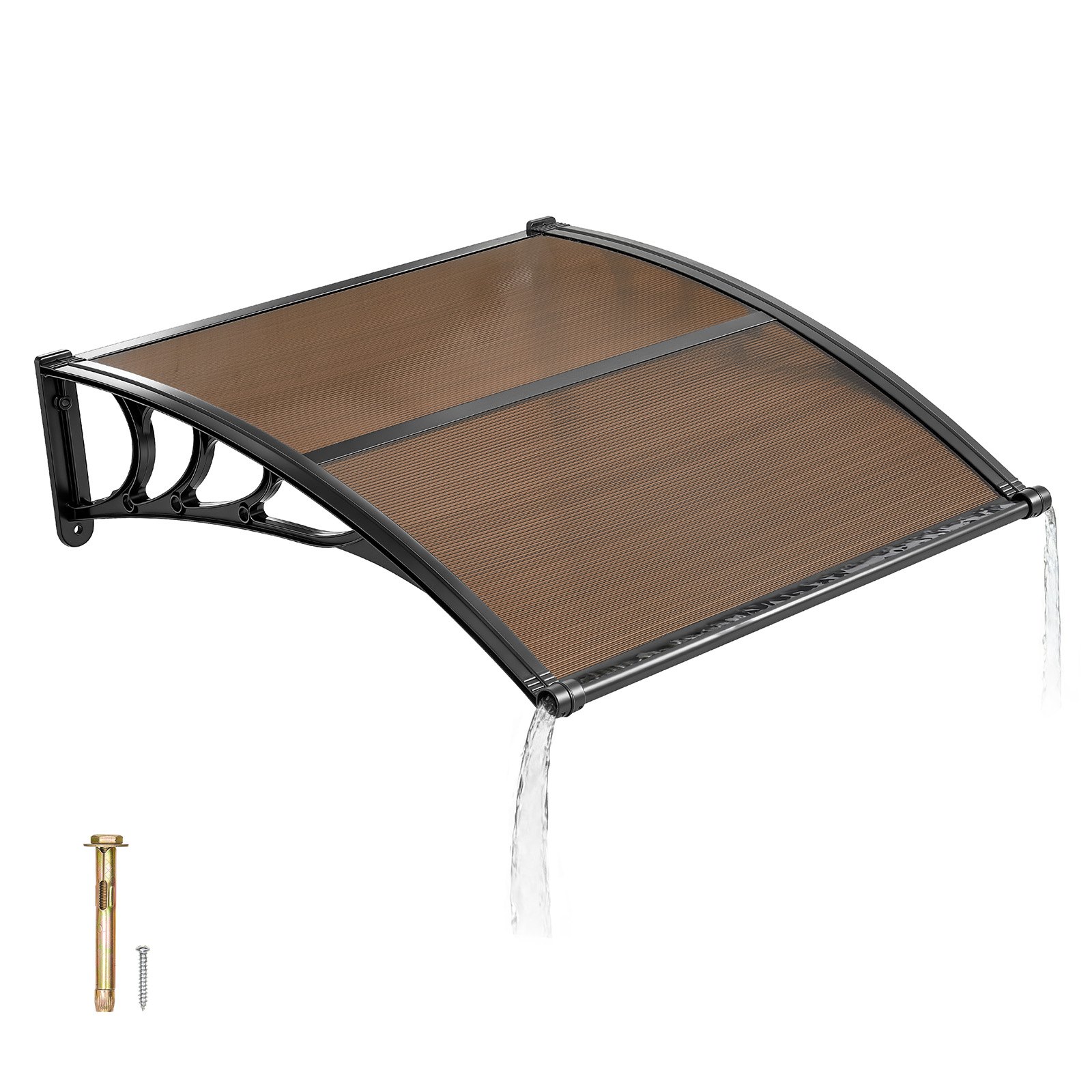 Ukse sissepääsu varikatused 96 5 x 102 cm välisukse akna varikatused drenaaži ja ABS-klambriga vihma ja lume kaitse