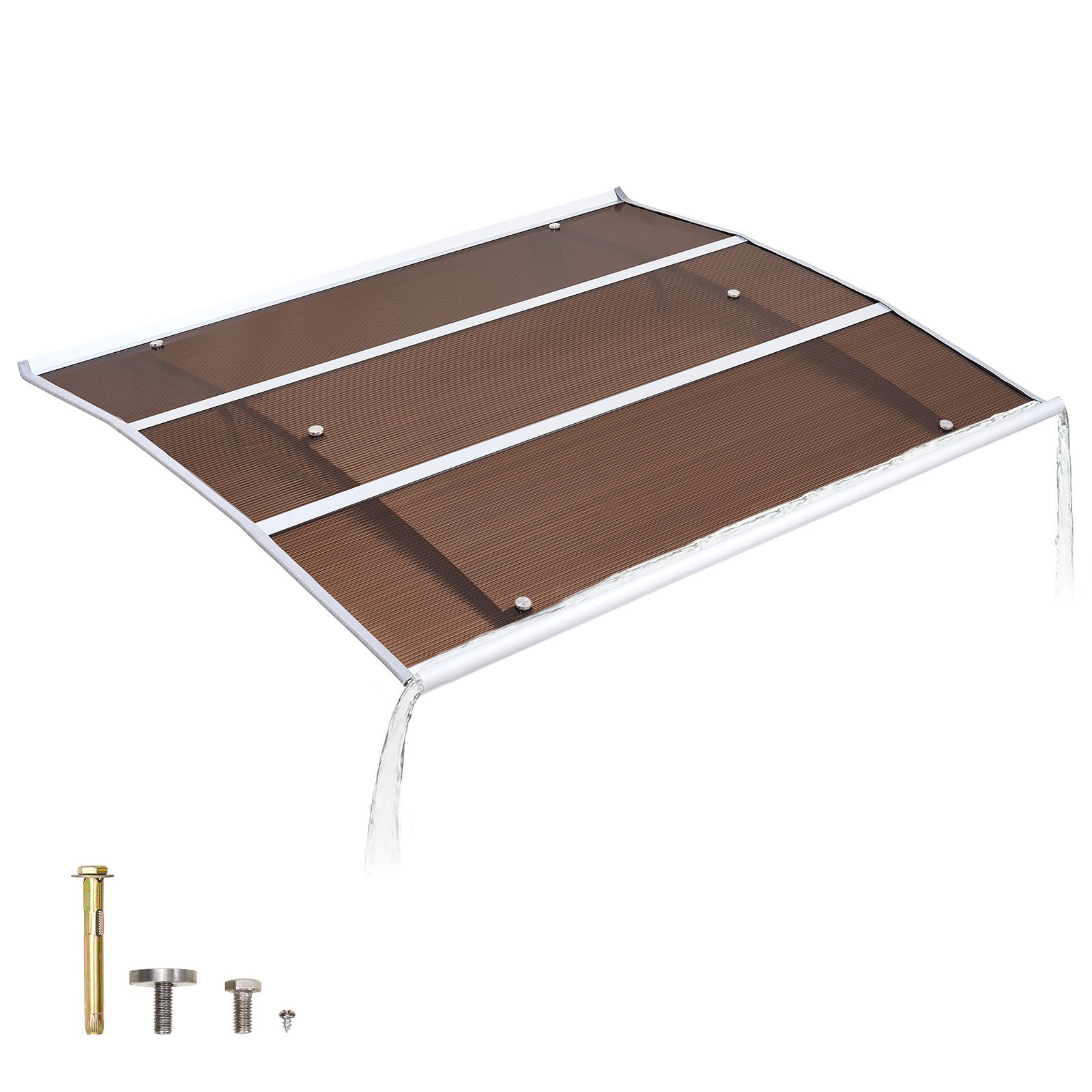 Ukse sissepääsu varikatused 94 x 119 cm välisukse akna varikatused drenaaži ja ABS-klambriga vihma ja lume