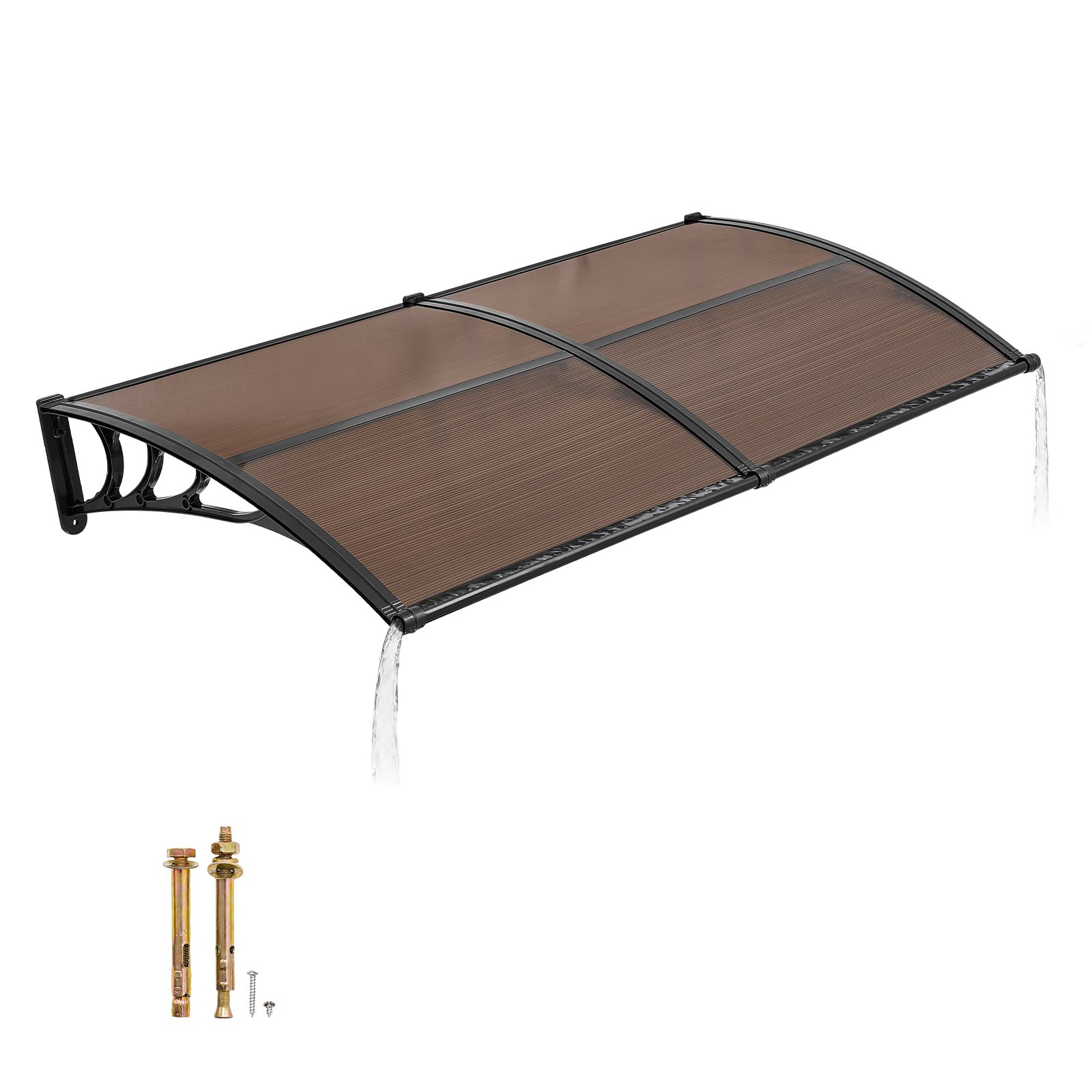 Ukse sissepääsu varikatused 96 5 x 198 cm välisukse akna varikatused drenaaži ja metallklambriga vihma- ja lumekaitse
