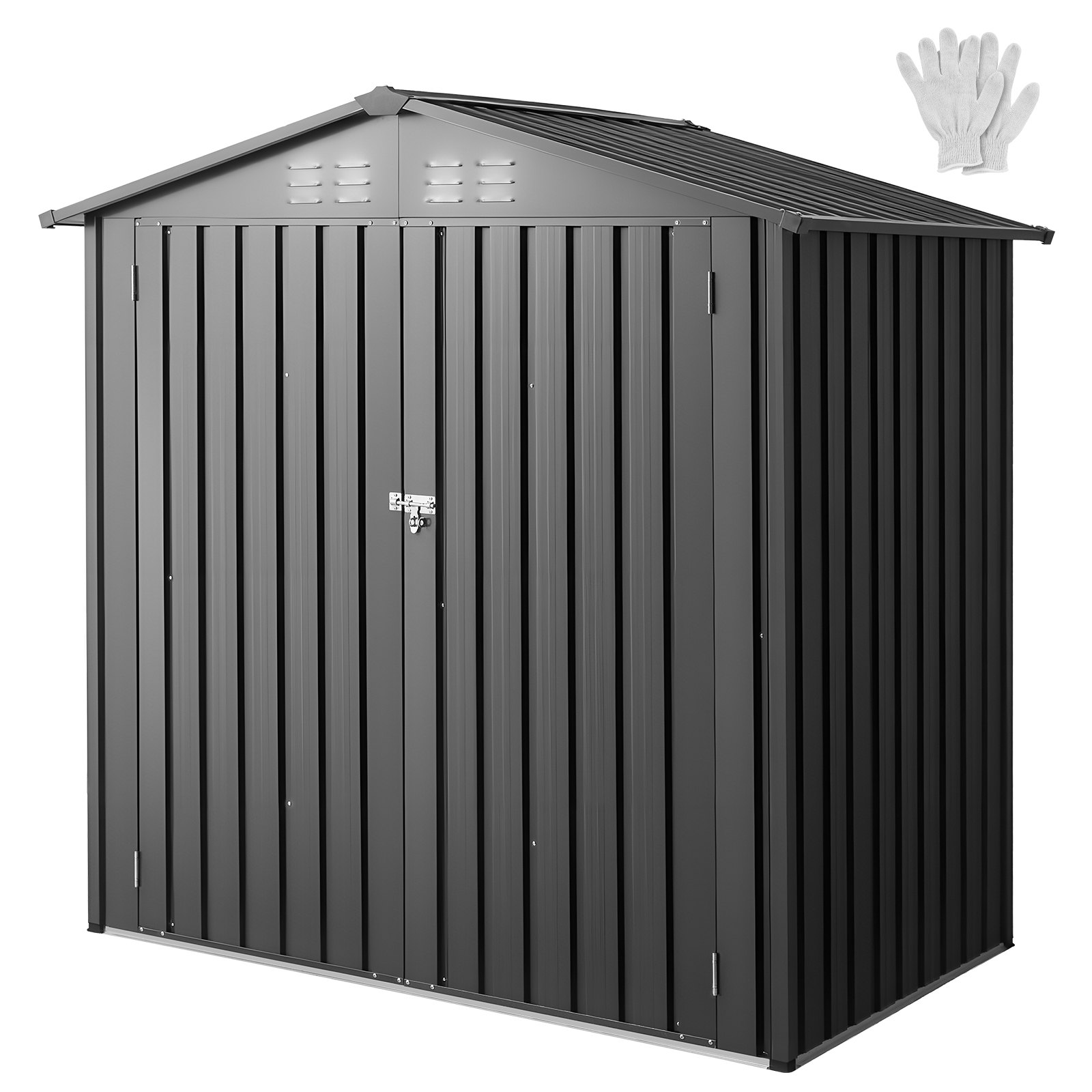 1860 x 1210 x 1841 mm metallist aiakuur lukustatavate uste ja 4 ventilatsiooniavaga välistingimustes kasutatav hoiukuur