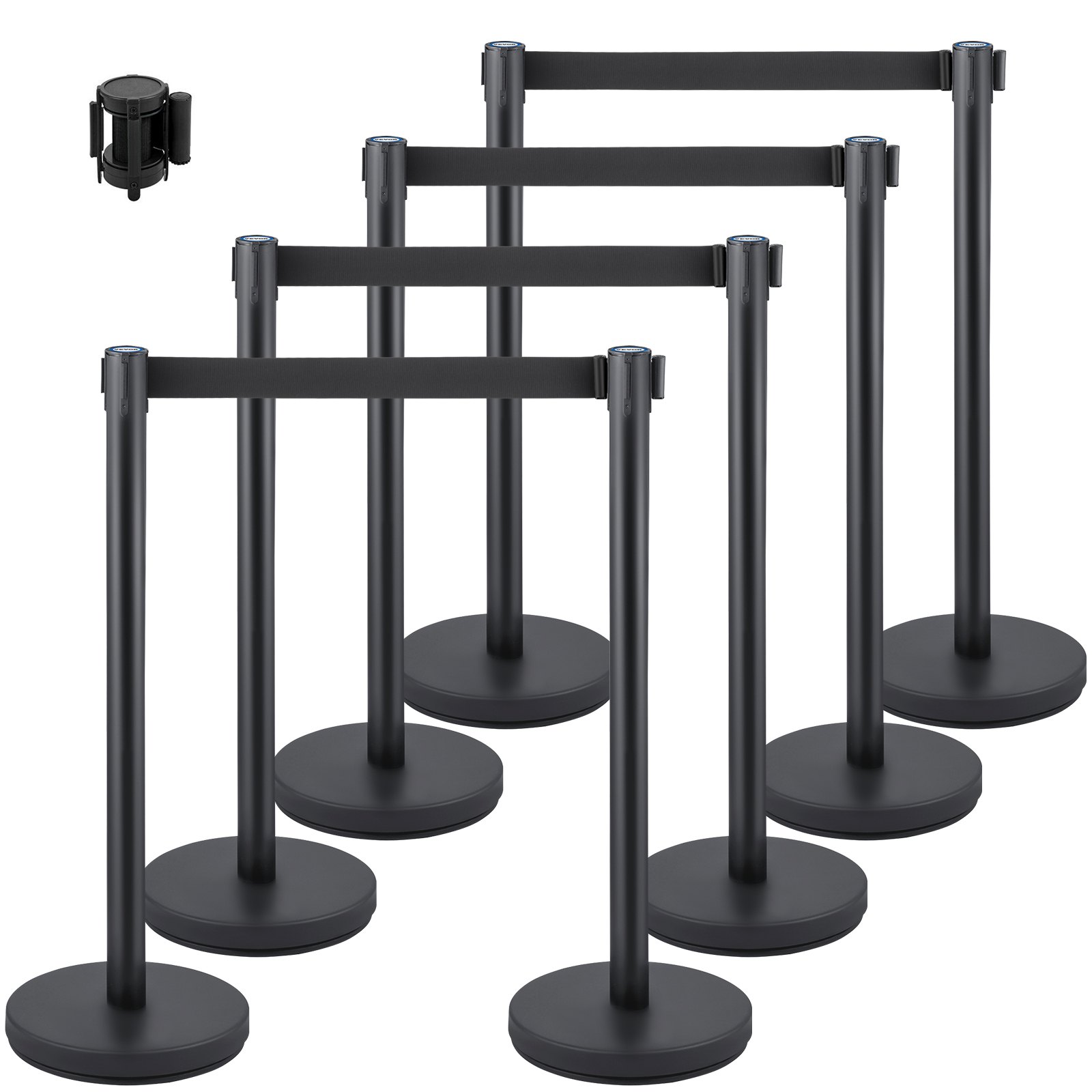 Rahvasuunamise postide komplekt, 8 tk, must, 91 x 38 x 40 cm