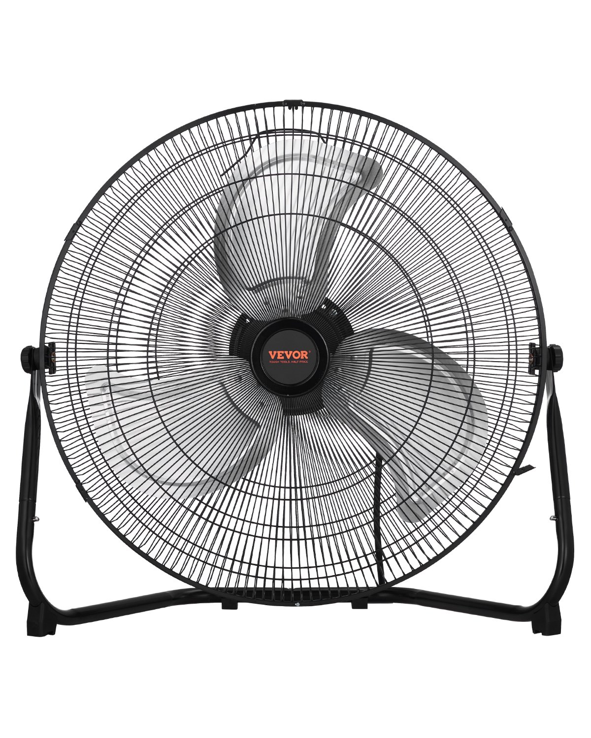 Põrandaventilaator, 3 kiirust, suure kiirusega, vastupidav, 50,8 cm tööstusventilaator, 8155 m3/h, 360° reguleeritav kallutus, 6,5 m/s õhuvool, suur metallventilaator, koju, jõusaali, kontorisse, garaaži, äripoodi ja magamistuppa
