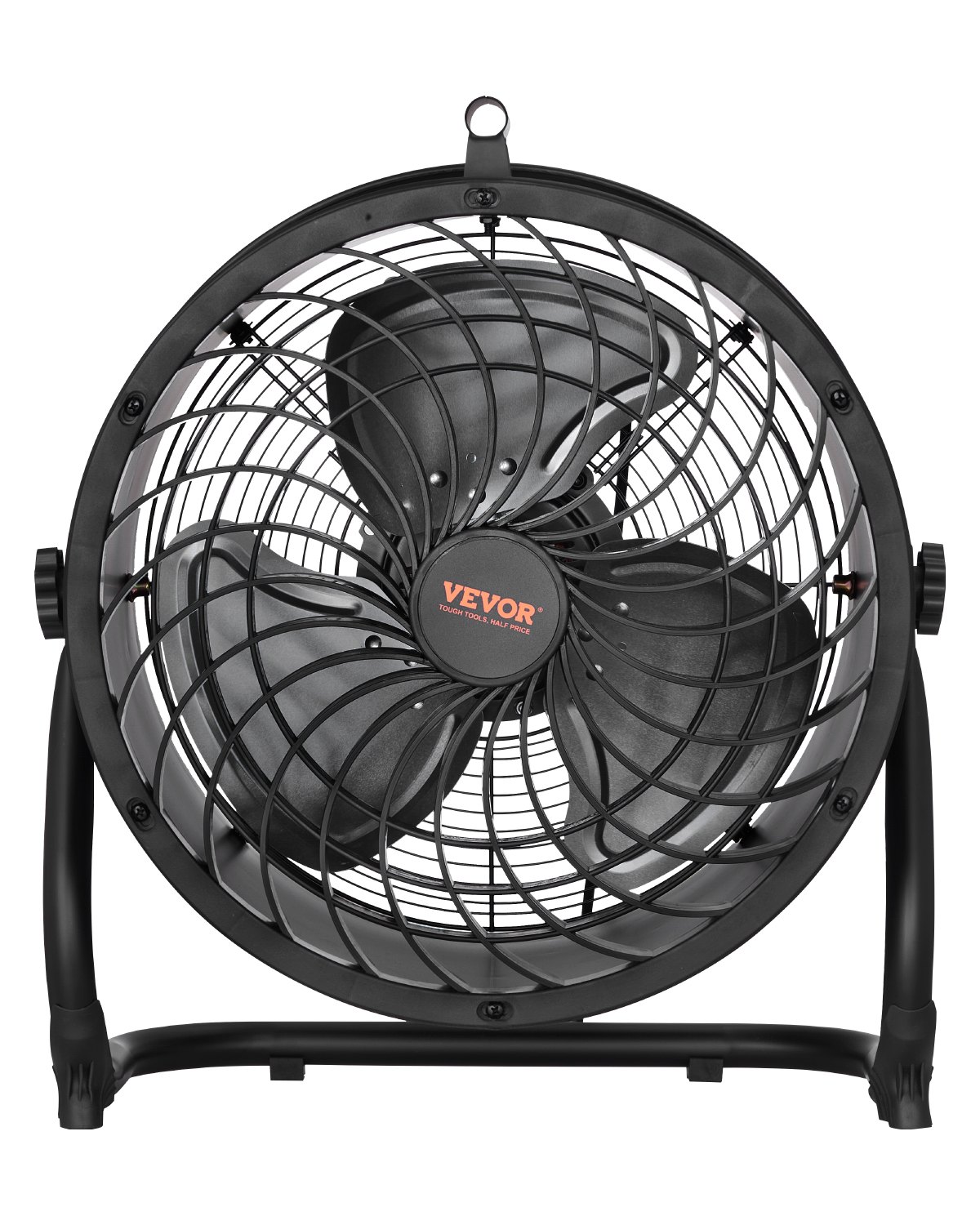 Põrandaventilaator, 3 kiirust, suure kiirusega, vastupidav, 35,6 cm tööstusventilaator, 4282 m3/h, 360° reguleeritav kalle, 7,2 m/s õhuvool, suur metallventilaator, koju, jõusaali, kontorisse, garaaži, äripoodi ja magamistuppa.
