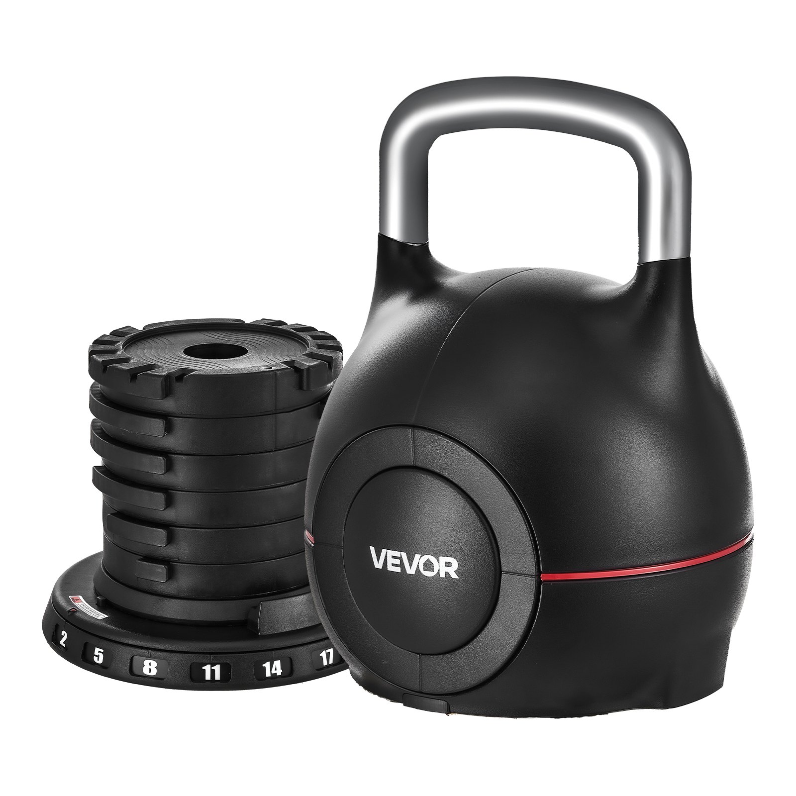 Kettlebell reguleeritav 7 raskusastmega (2 5 8 11 14 17 20 kg) valatud alumiiniumist ja vastupidavast ABS-materjalist