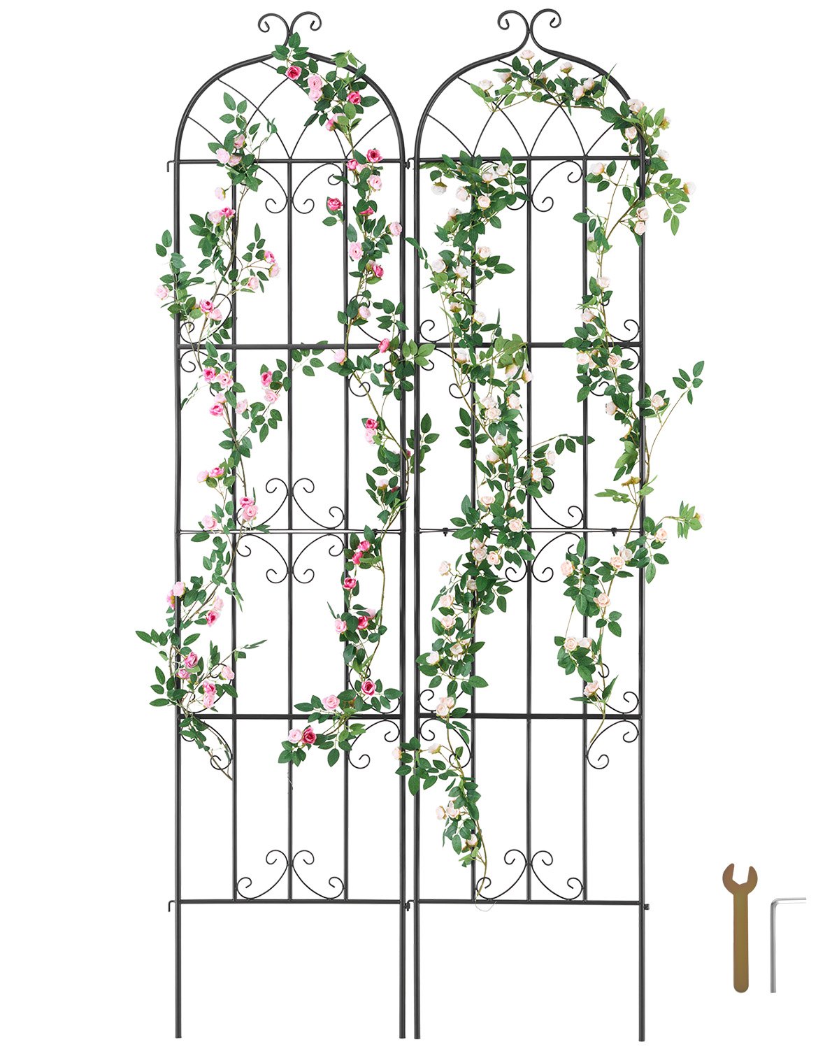 Ronitaimede aiavõre 221 x 50 8 cm 2 pakki roostekindel metallist aialillevõre õue ronirooside kurkide tugi dekoratiivne