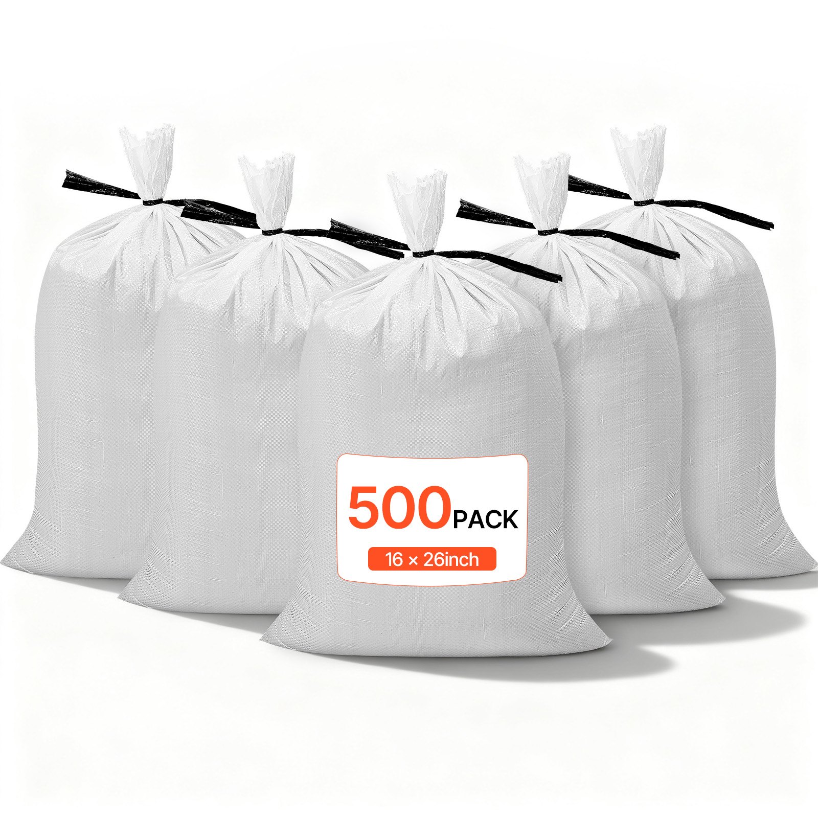 Tühjad liivakotid 500 pakki 40 x 66 cm vastupidavad liivakotid paeltega mahutavus 22 6 kg. Kootud polüpropüleenist