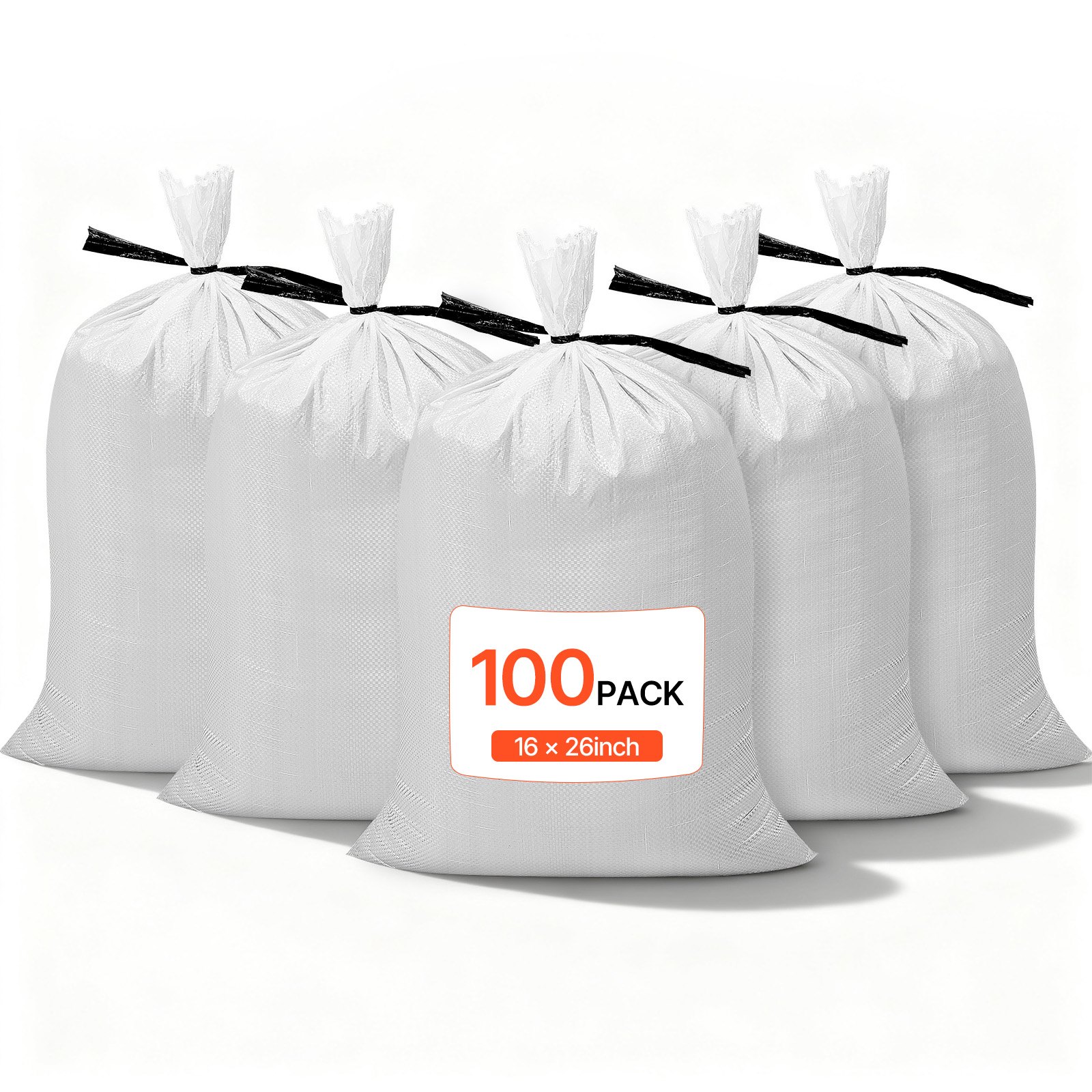 Tühjad liivakotid 100 pakki 40 x 66 cm vastupidavad liivakotid paeltega mahutavus 22 6 kg. Kootud polüpropüleenist